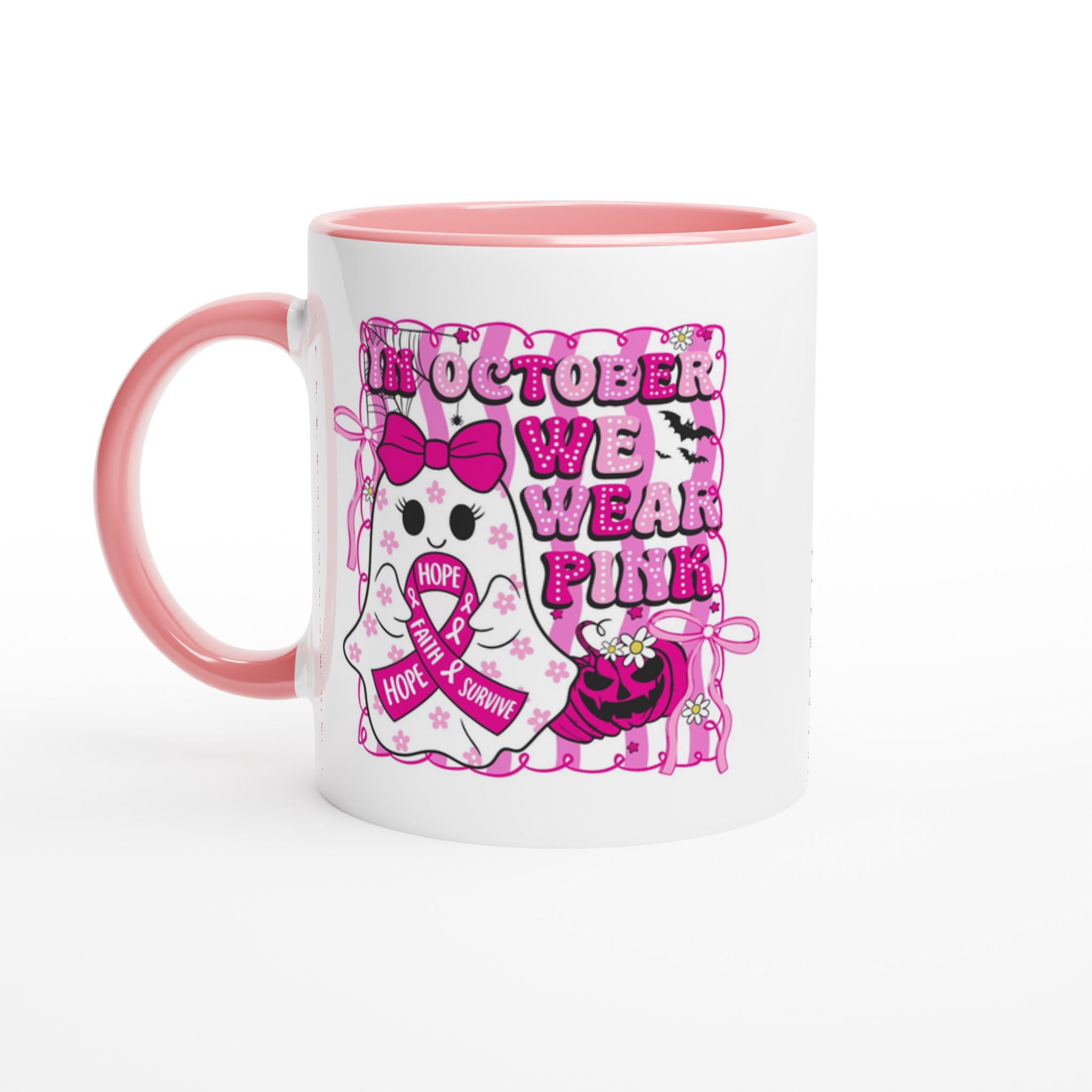In October We Wear Pink – Rosa Bandet-mugg för Bröstcancermedvetenhet 8 f879dd27-1104-4a1f-895e-b2975389a068