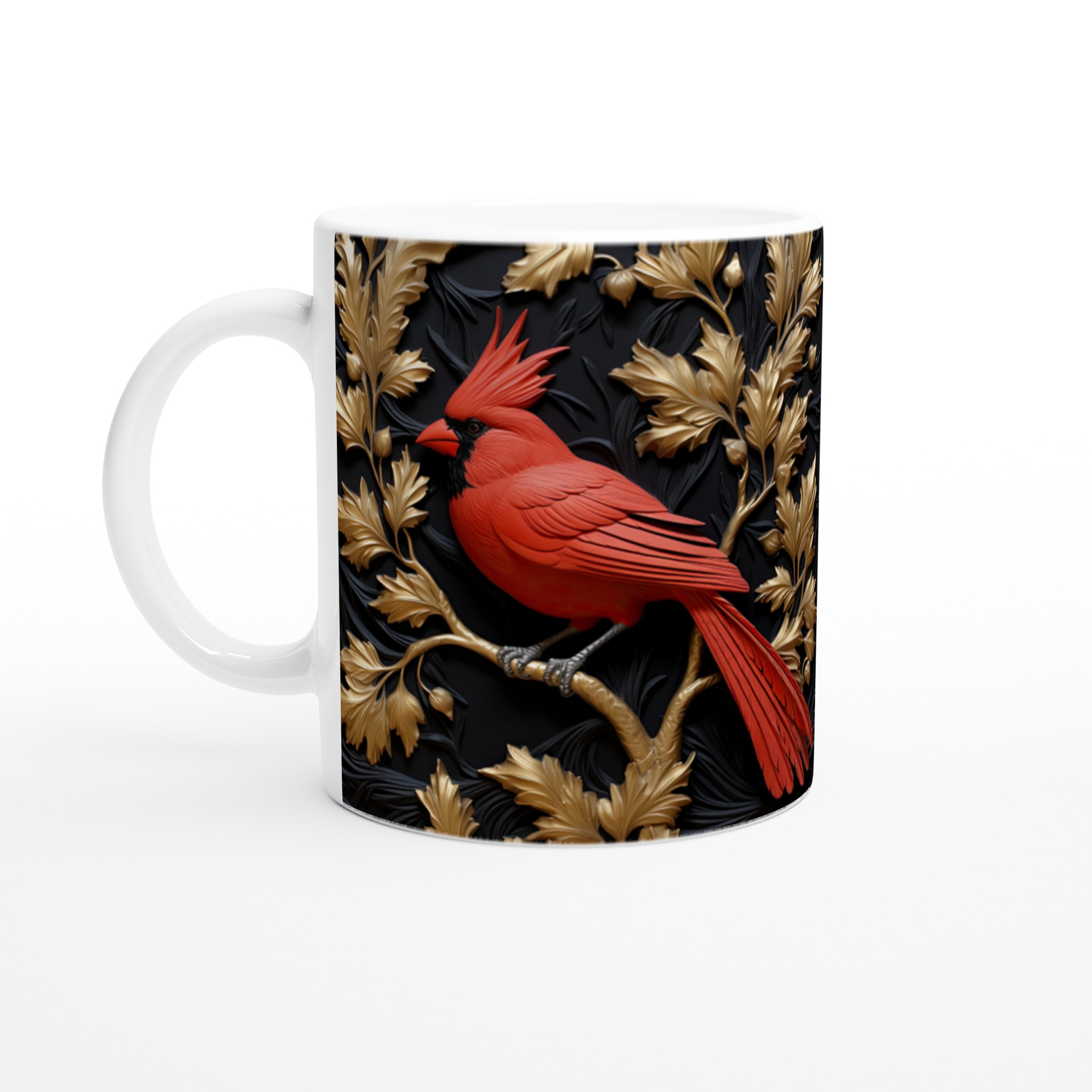 Elegant Vit 11oz Keramisk Mugg med Klassisk Rödhakad Domherredesign i Sju Färgval 1 f8ac02c4-d551-44fc-a1c5-f3d64e3bef72