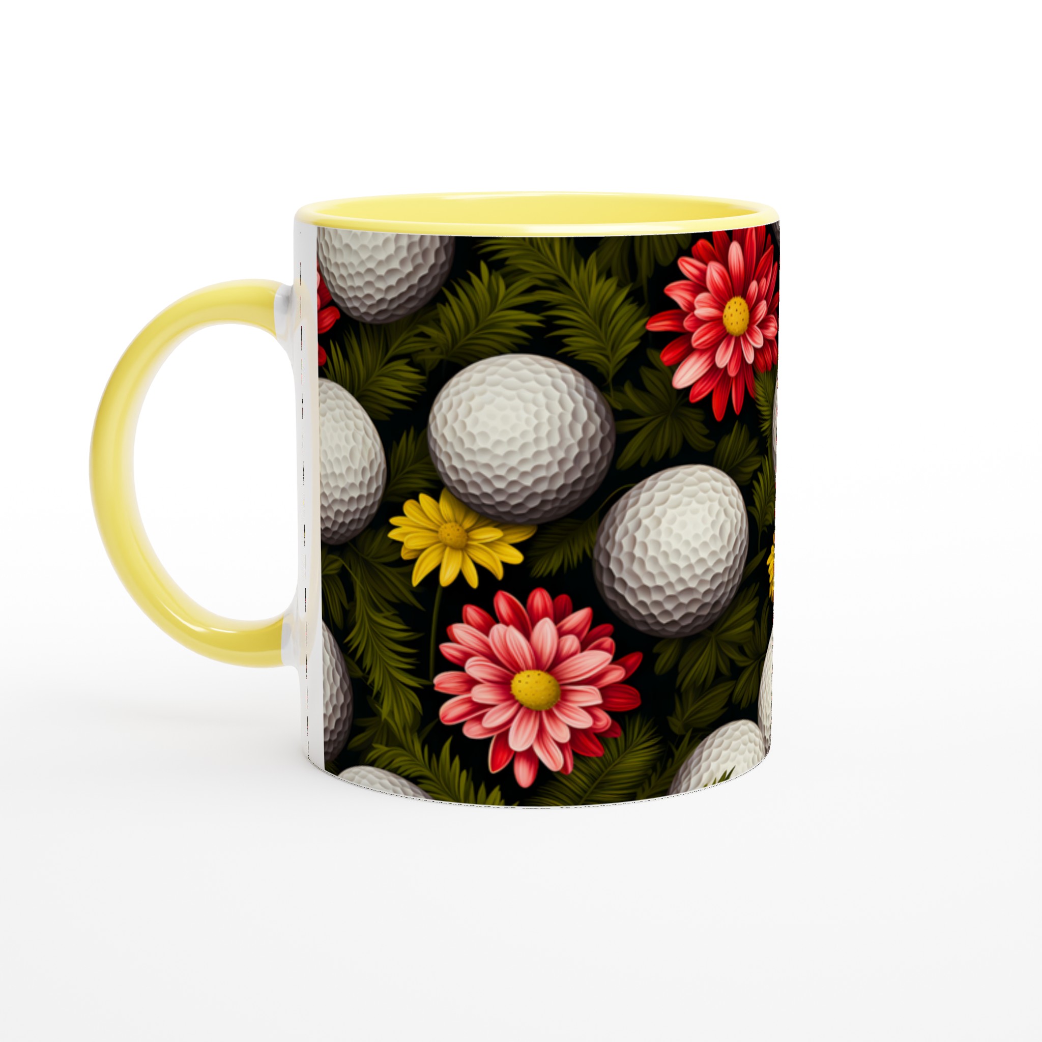 Golfboll & Blomma Keramisk Mugg - 11oz Elegant Design i Olika Färger 5 f8d59509-ac7d-4822-990e-2106c26d9fe8