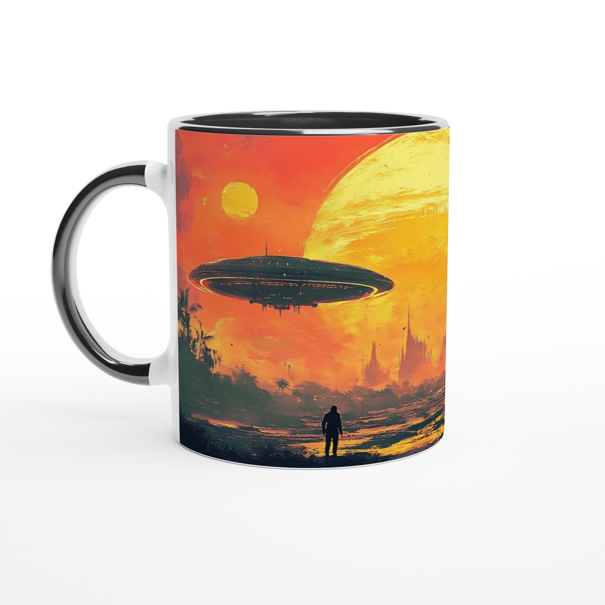 Kosmisk Gryning 11oz Keramikmugg – Sci-Fi Vyer & Livfulla Färger 4 f8fd8272-655c-4ea5-a872-49a09465a370