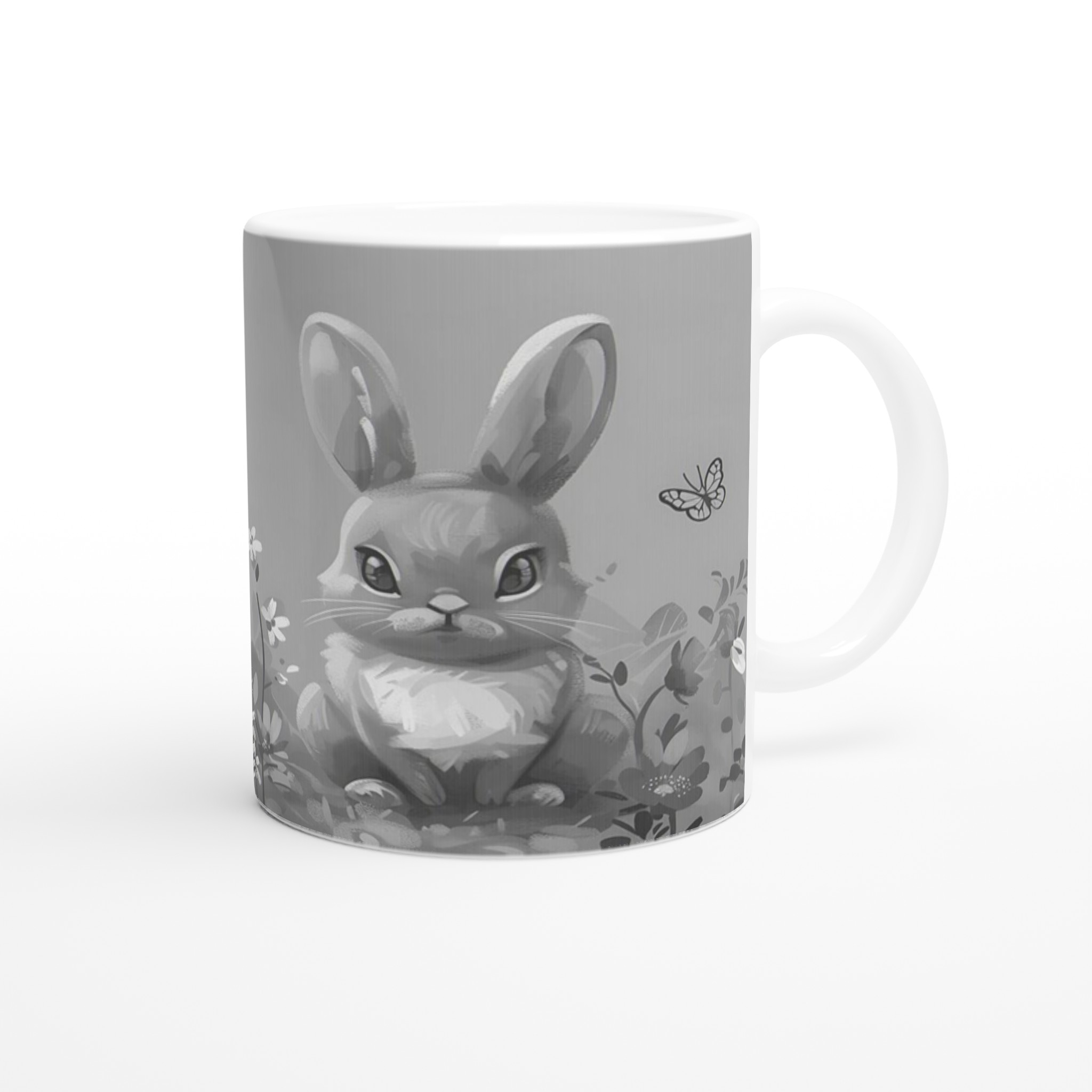 Söta kaniner i blomsteräng - 11oz keramisk mugg för drömmande stunder i din valfria färg! 9 f90c5759-795c-4169-868a-17bf405b262e