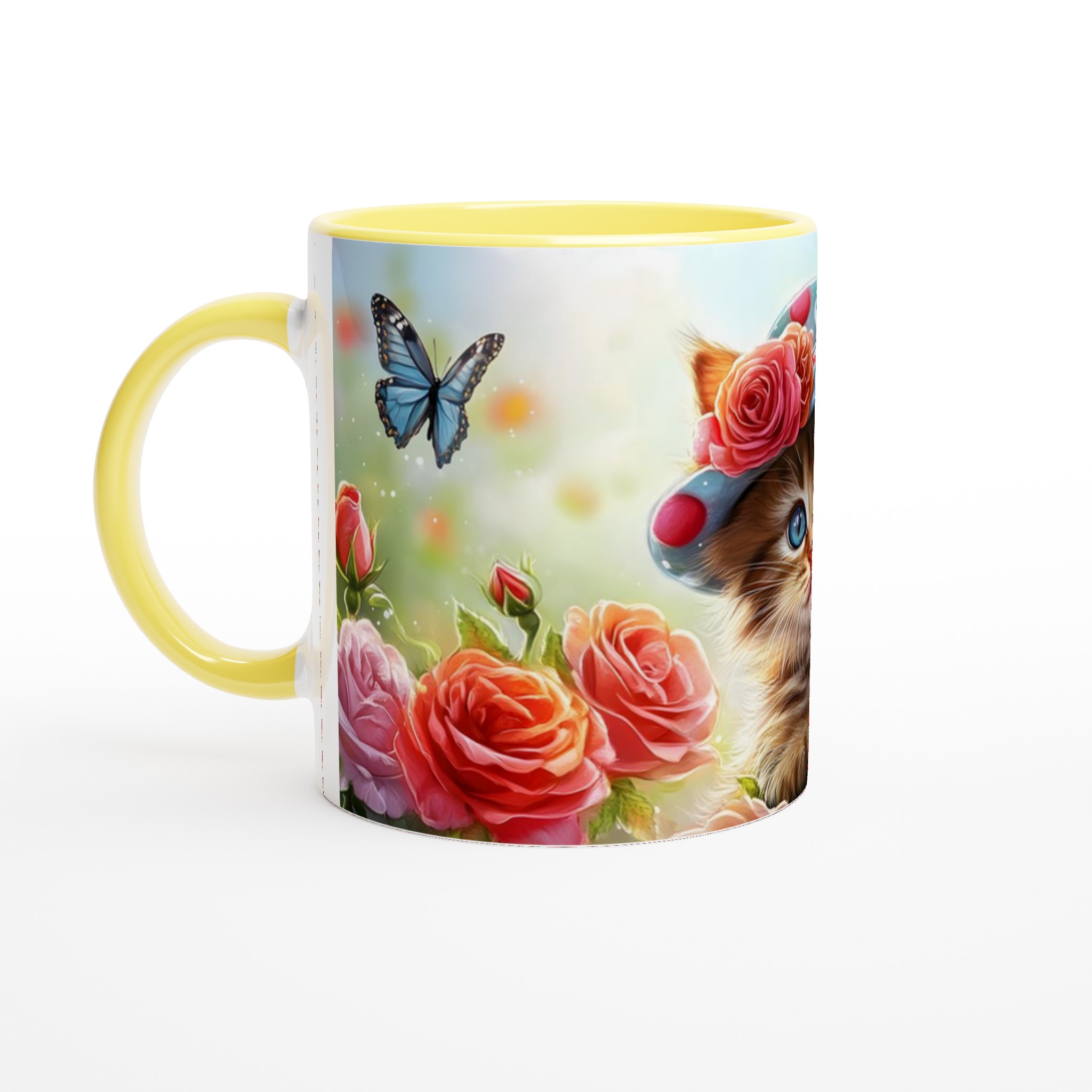 Söt kattunge i trädgård - 11oz Keramisk Mugg för Kaffe, Te och Varm Choklad – Välj din favoritfärg! 5 f92fcbd5-f1cc-4956-9851-55ac983adf48
