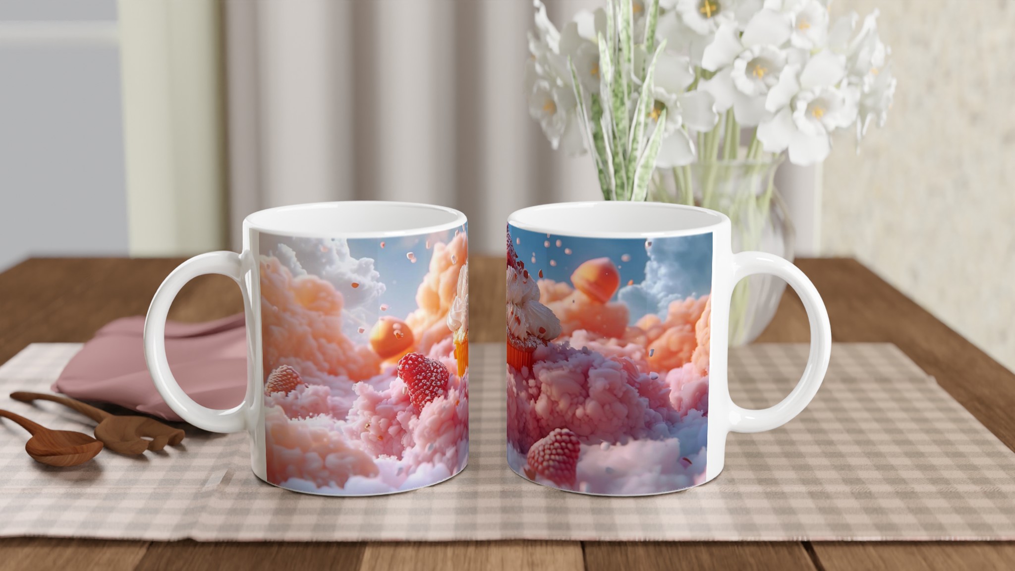 Drömsk Cupcake 11oz Keramikmugg – Pastellrosa Moln och Hallonmagi i Ditt Val av Färg 10 f96a3744-8e5d-45c9-804b-2a5d937d464f