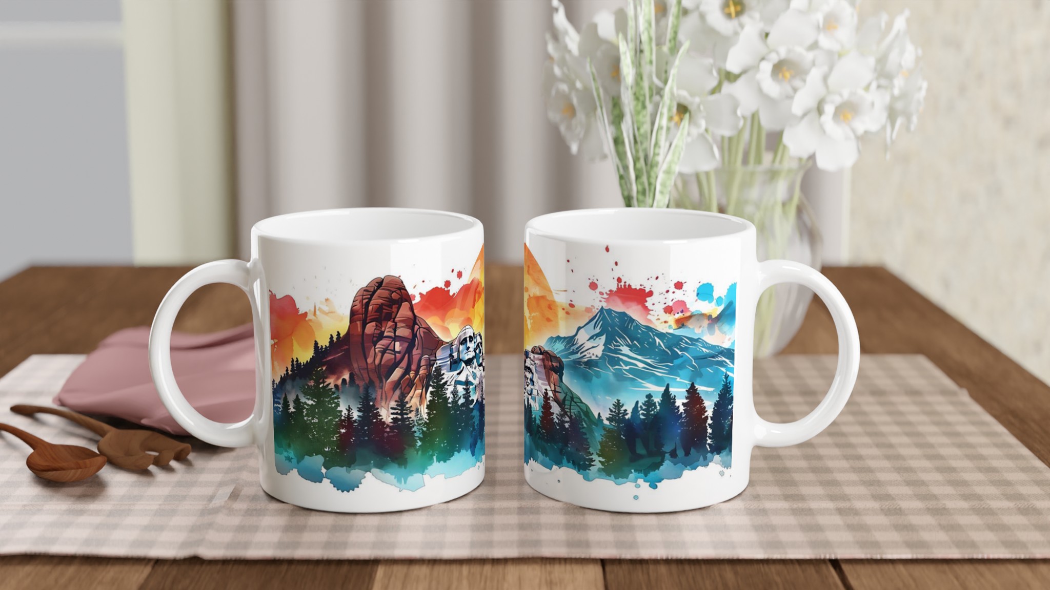 Historiska Monument i Akvarell 11oz Keramisk Mugg – Konstnärlig Design i Flera Färger 10 fa0594d0-6924-4d89-bab1-90c822719613