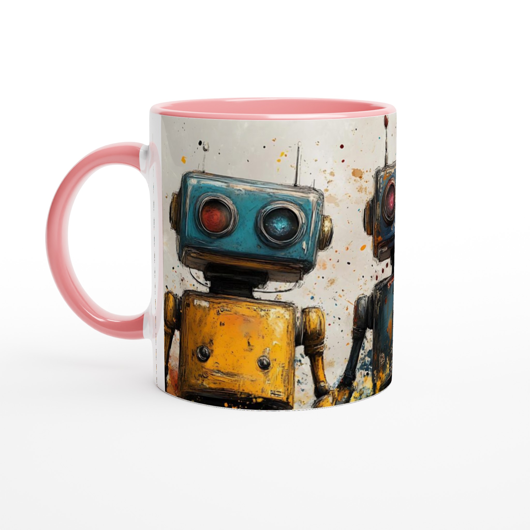 Retro Robot Art 11oz Keramikmugg – Välj din färg och ge liv åt din kaffestund! 4 faadcee9-81c5-4bf5-85f3-b9274119595a