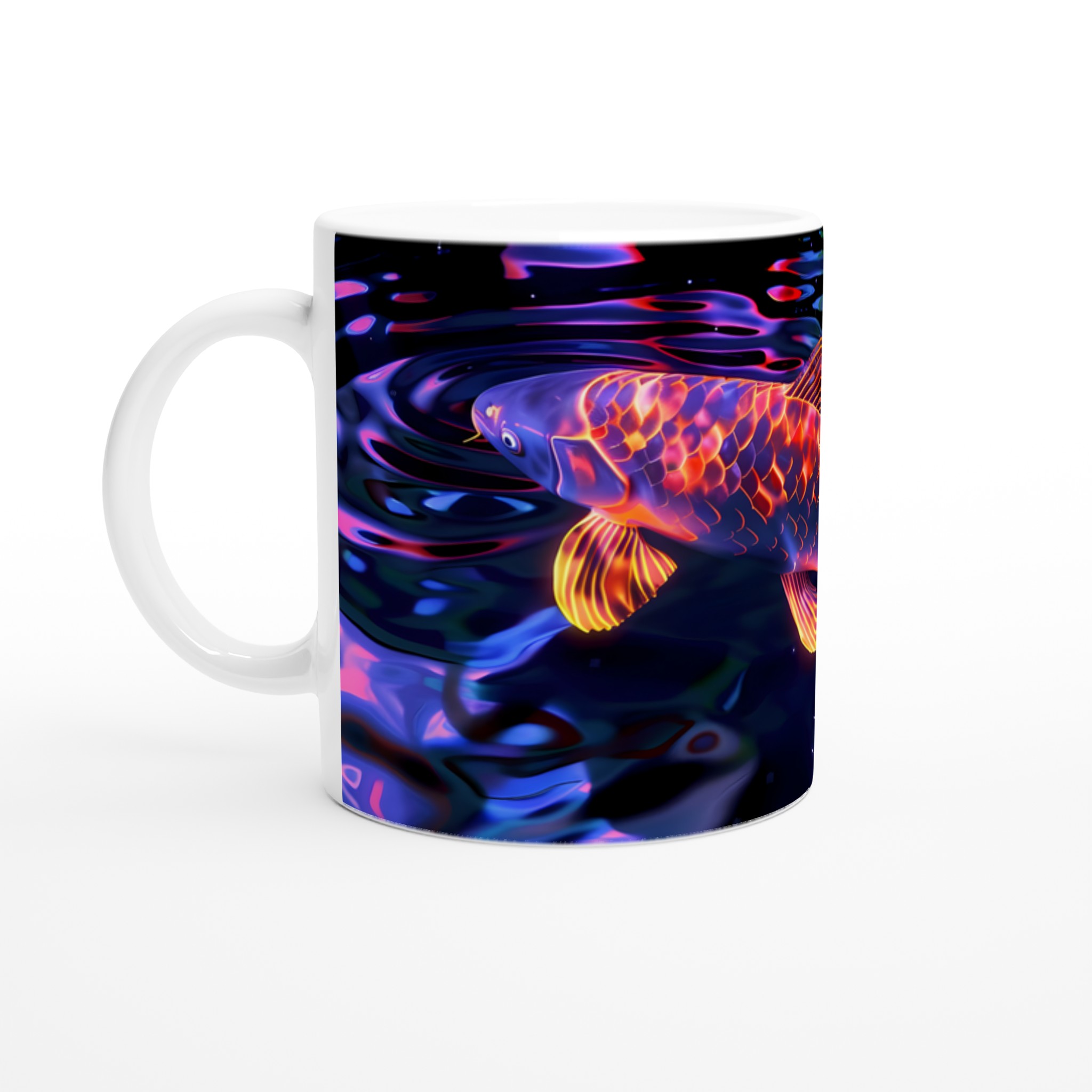Neon Koi Drömmugg – 11oz Keramisk Kaffemugg med Lysande Fishtryck i Valfri Färg 1 fb1e6b72-f036-45ca-9fe1-11046bc92393