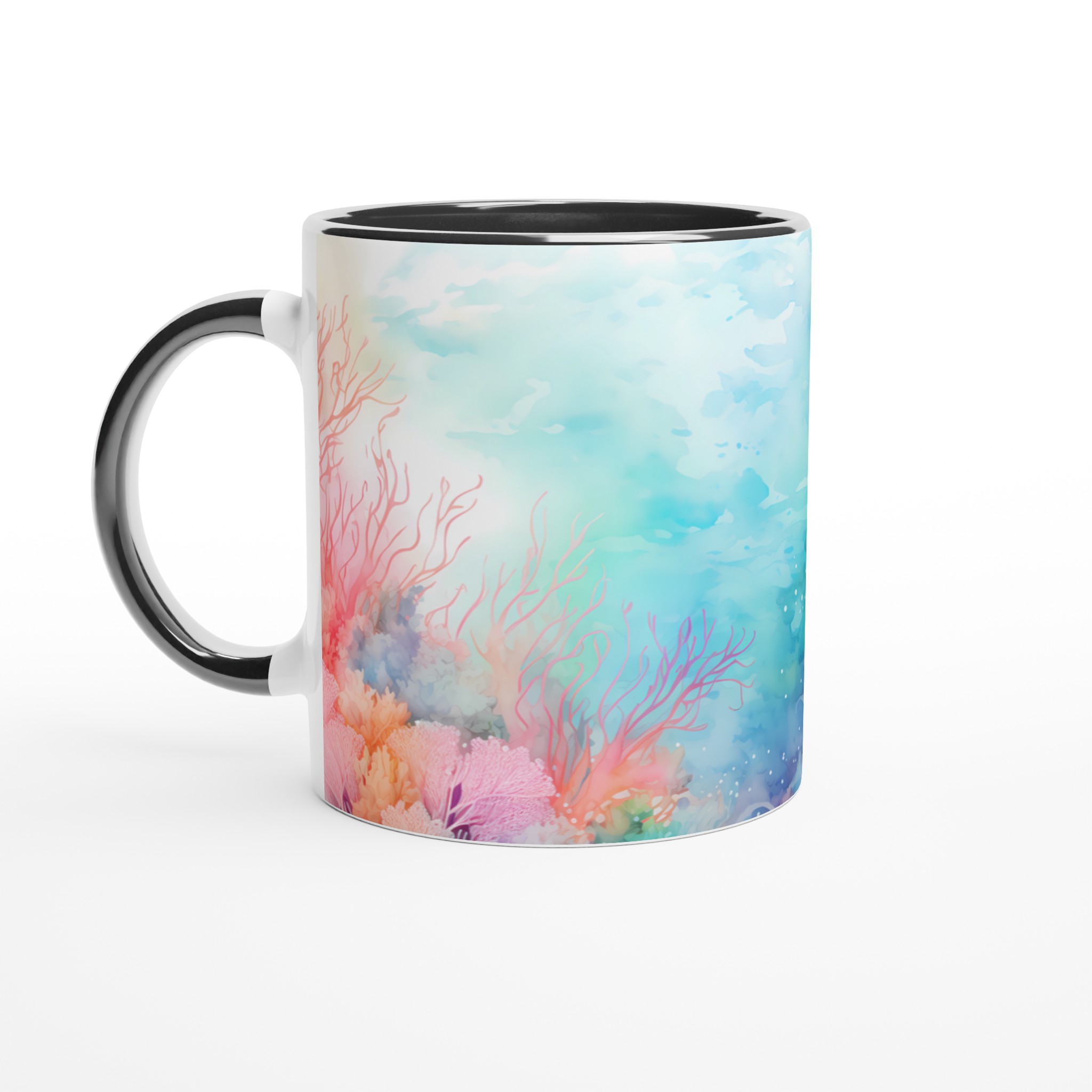 Marin Korall Mugg – 11oz Keramisk Mugg med Havsinspirerad Akvarellkonst i Din Valda Färg 7 fb8f5cf2-950e-4f89-abd2-bfcc430d2df1