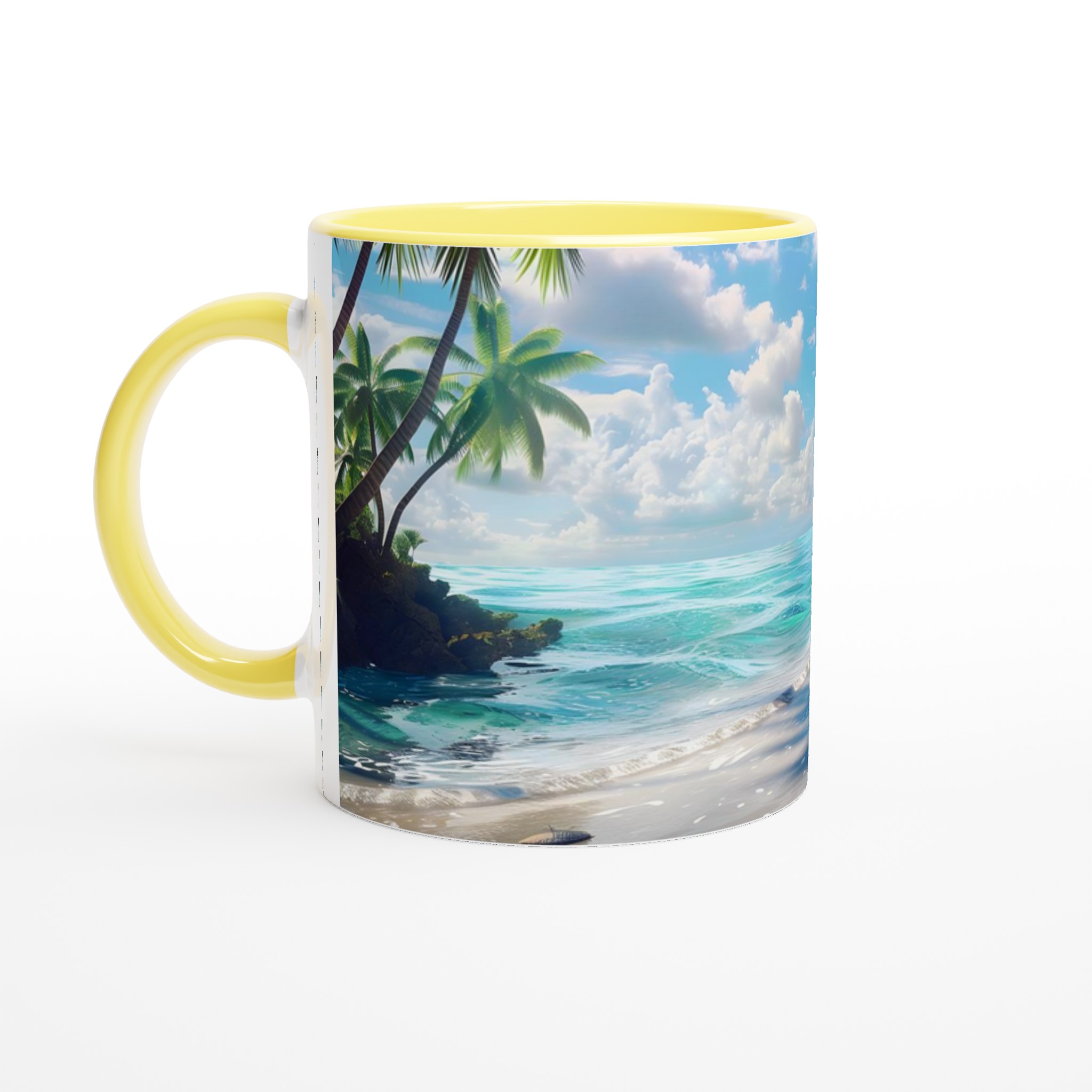 Tropisk Strand Mugg - 11oz Keramisk Mugg med Palmträd och Blått Hav 3 fc09979e-5ad4-4c55-8df9-08dbdebc11e7