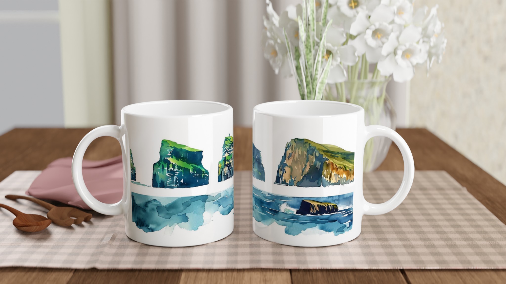 Klippkustens Charm: Akvarellinspirerad 11oz Keramisk Mugg – Välj bland 7 Färger! 10 fc32054d-dc2d-4d5a-9a05-1c1eec77fcc7