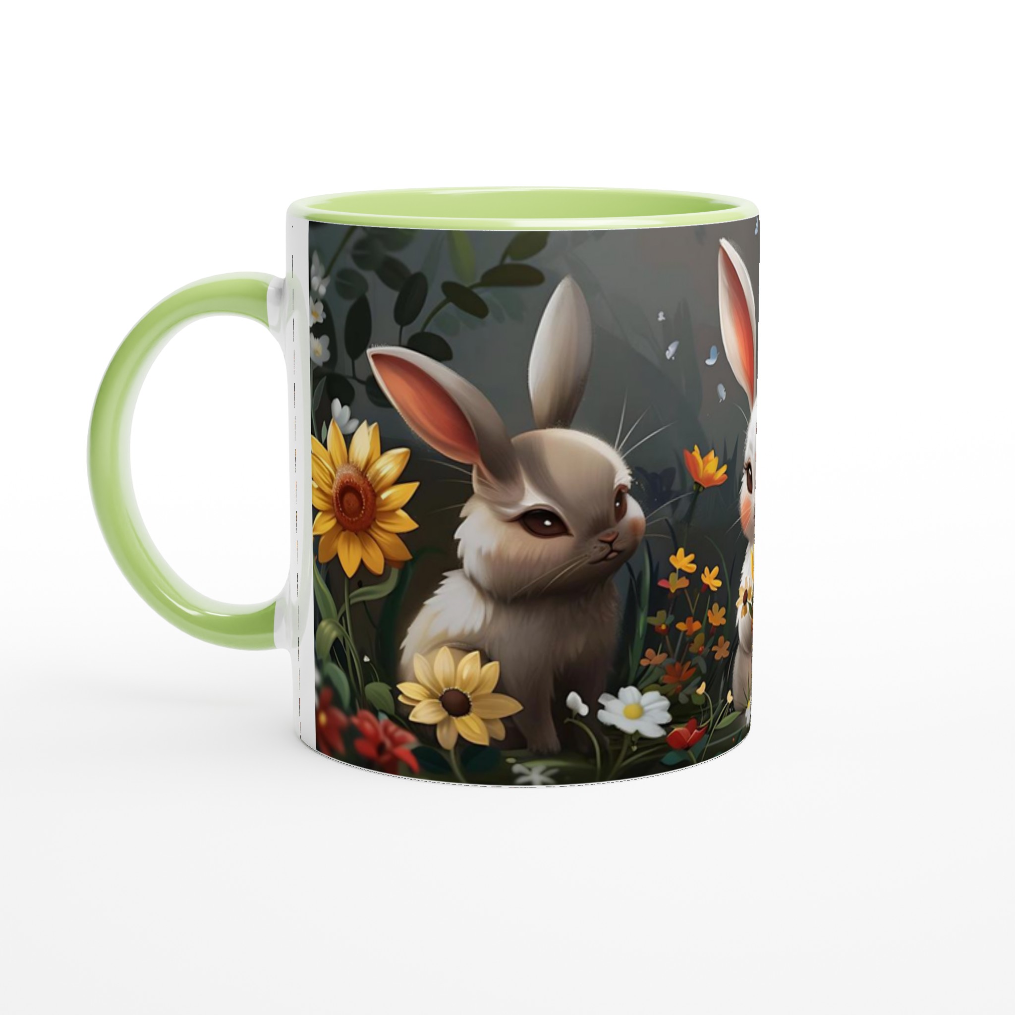 Söta Kaniner i Blomsterängen - 11oz Keramisk Mugg för Vårglädje & Charmiga Kaffestunder 3 fce88953-8233-4a05-b8a0-f8ec59527855