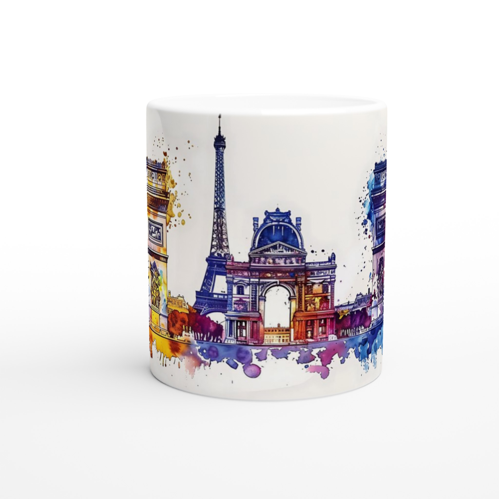Paris Akvarell Stadssiluett Mugg - Konstnärlig Kaffekopp med Ikoniska Landmärken 8 fd5d1d6d-0de7-476b-ac4f-991429b1c8c1