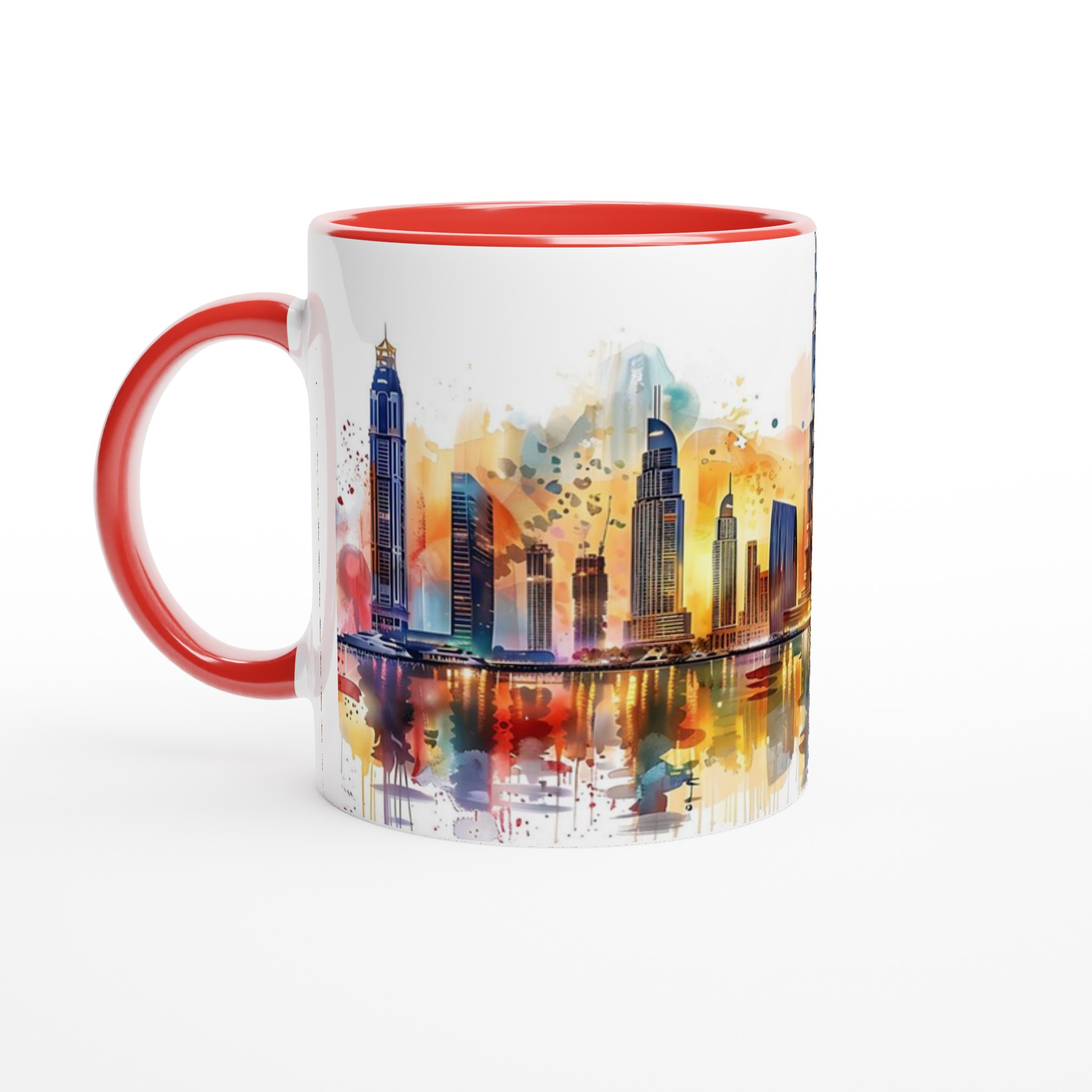 Dubai Skyline Akvarell Mugg - Färgstark Stadsutsikt för Din Kaffestund, Välj Bland Flera Fina Färger 2 fda569d7-8f1b-4d5a-95b9-bd6f2255a552