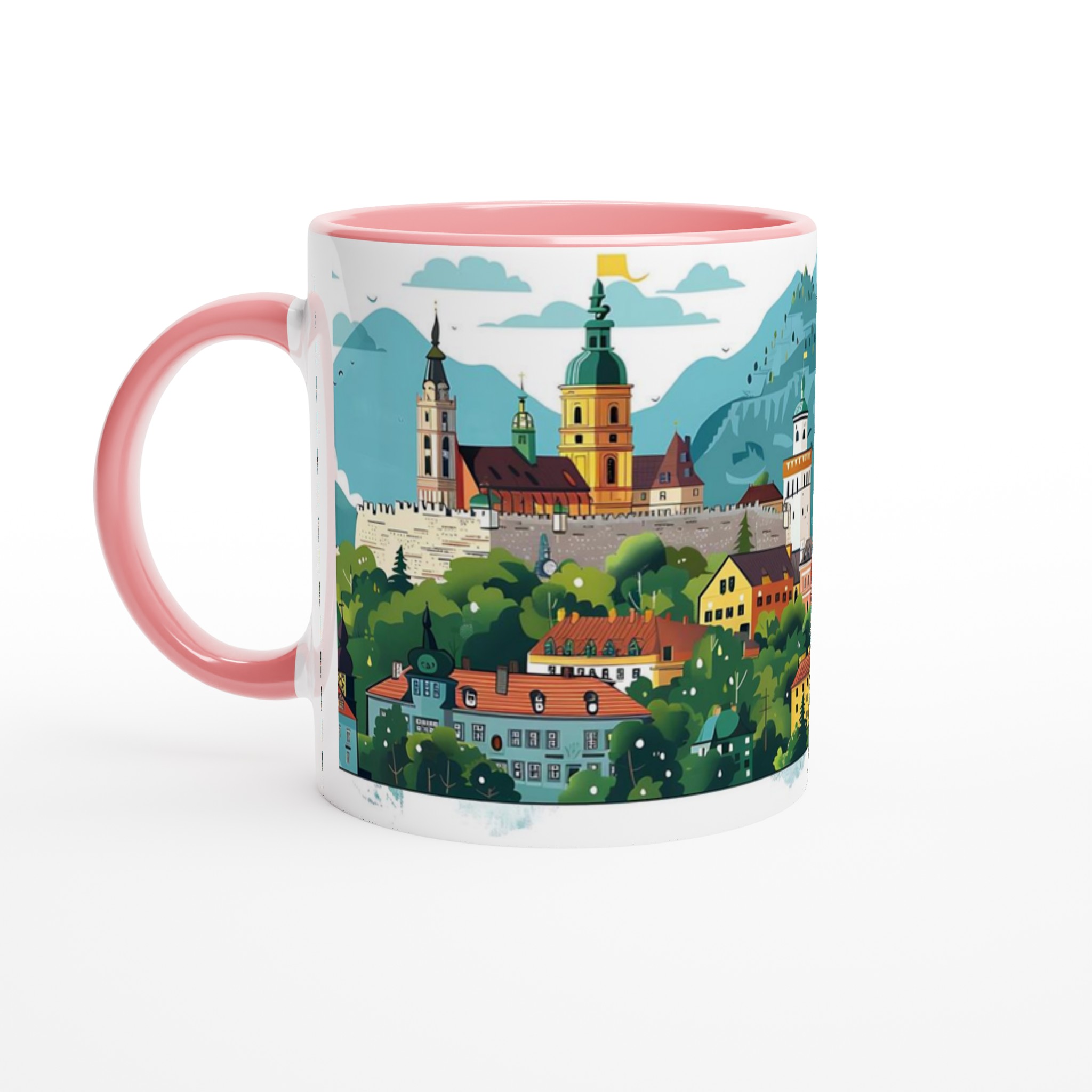Europeisk Stadsmugg - Charmig Urban Panoramadesign i Din Valfria Färg, 11oz Keramik 7 fda75d1b-f59e-437e-8b37-1e9eff5e7300