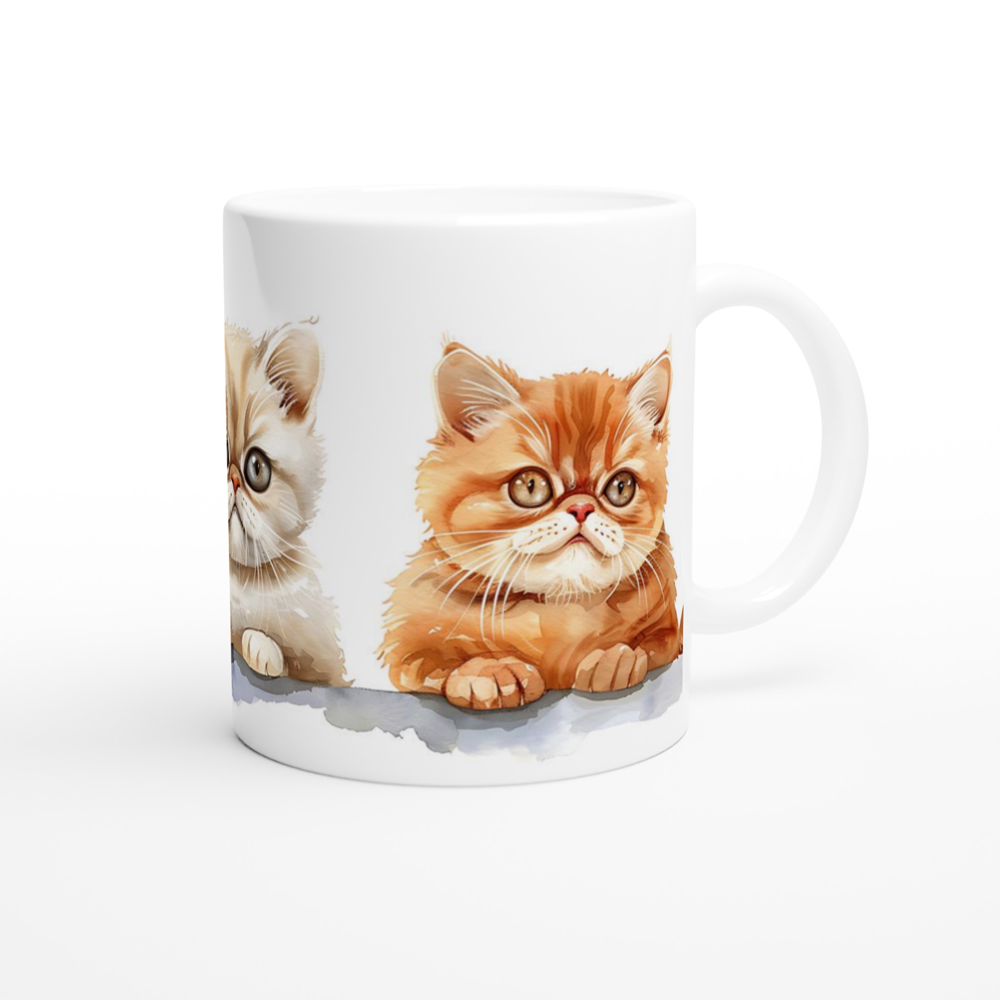 Söta Vattenfärgs Katter 11oz Keramisk Mugg – Personlig Kaffemugg i Ditt Val av Färger 9 fde498dc-7d5c-4d83-bc4b-367f880c73c0