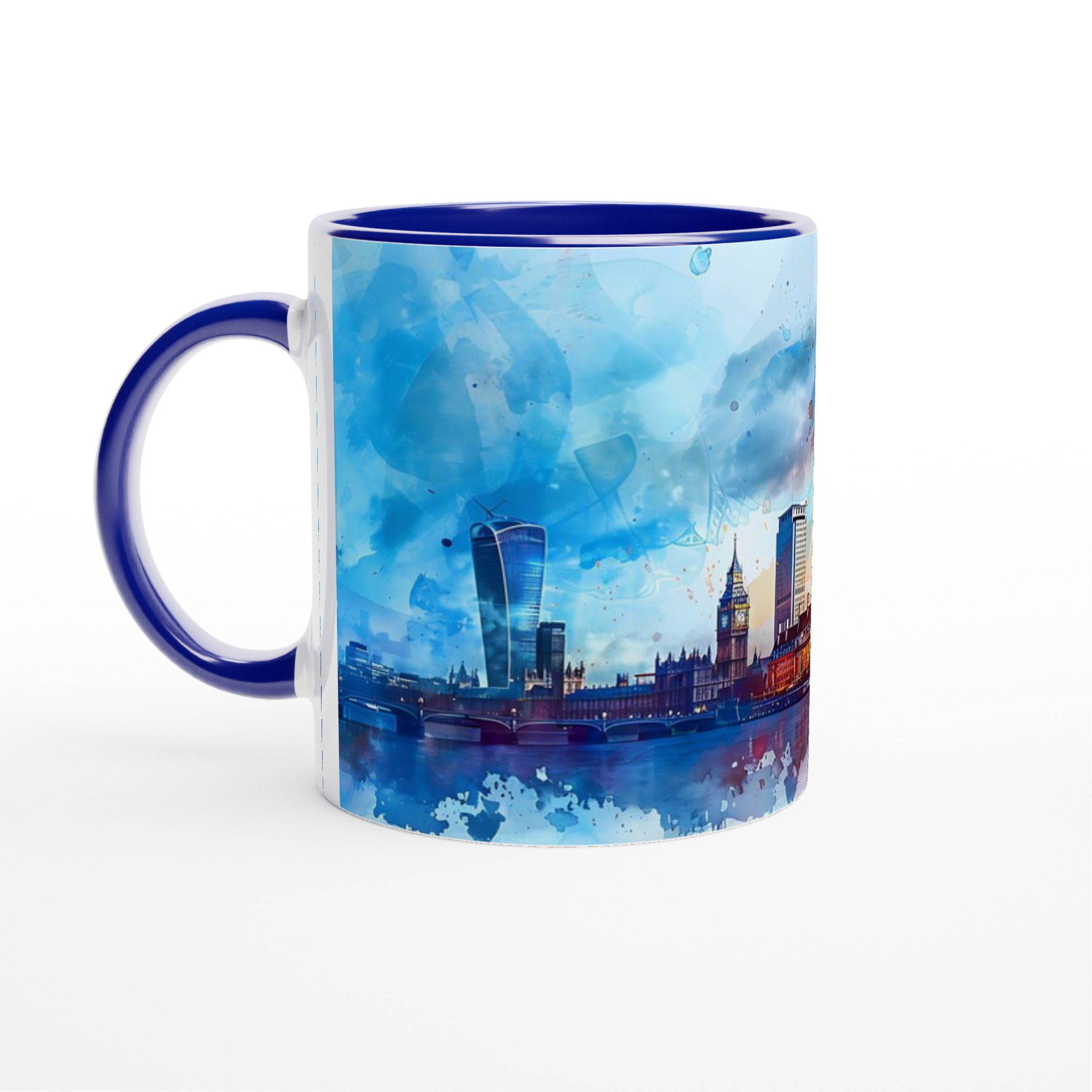 London Eye Watercolor Mugg – Konstig Design med Ljusa Färger, Välj bland Flera Keramiska Nyanser 4 fe1b37eb-e948-4f77-b58a-16ad56649521