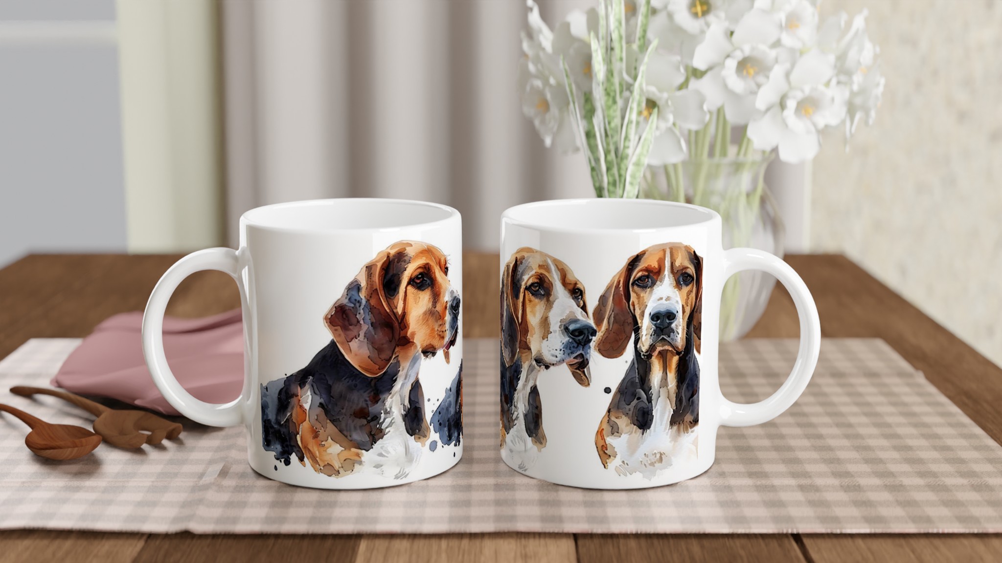 Vår 'Basset Hound Porträtt' Mugg – Akvarellkonst för Hundälskare, i 7 färger 10 fecfae57-1c7b-4a5e-9096-73821d4983a3