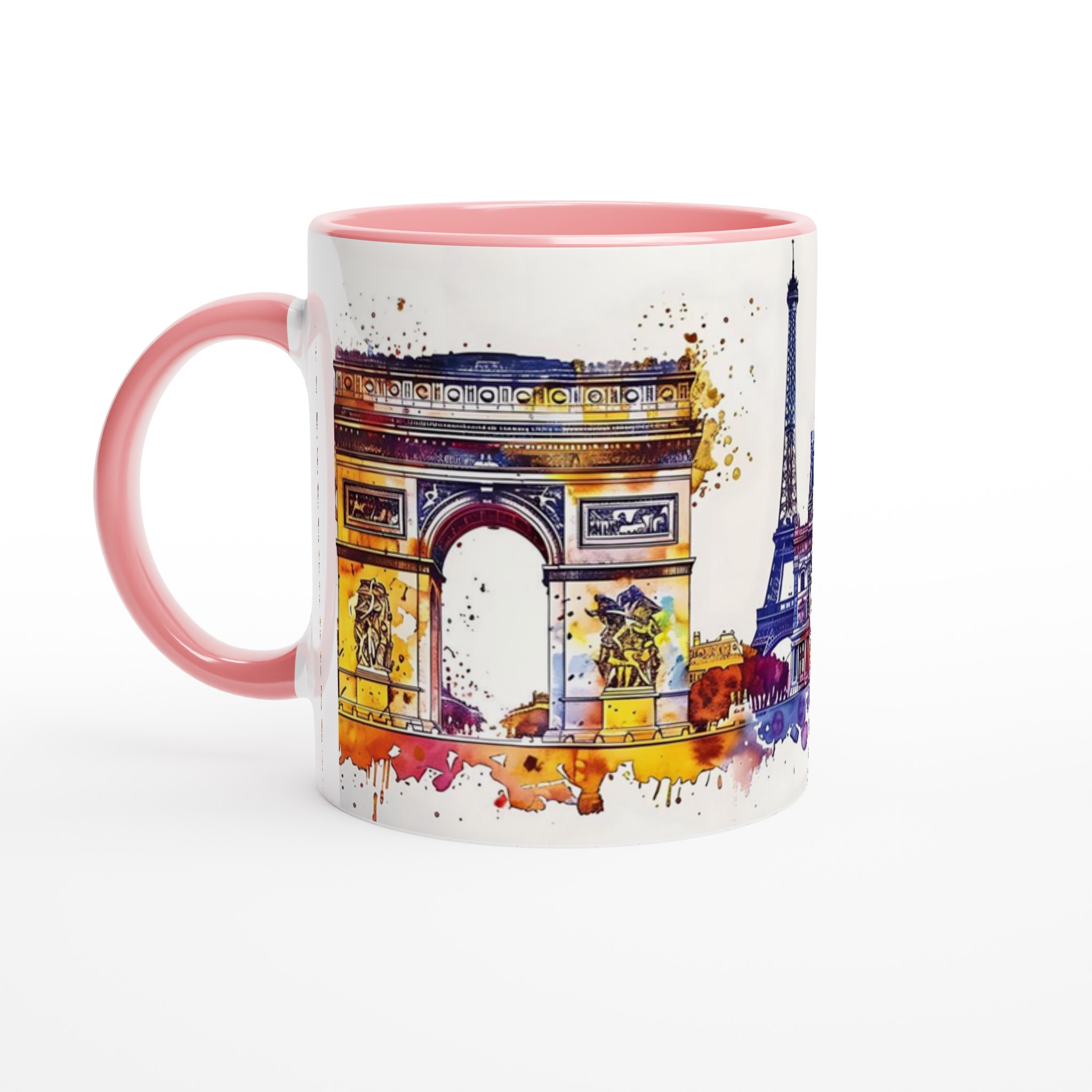 Paris Akvarell Stadssiluett Mugg - Konstnärlig Kaffekopp med Ikoniska Landmärken 6 fefad1c8-8afb-4da5-acc1-05a25e9f420d