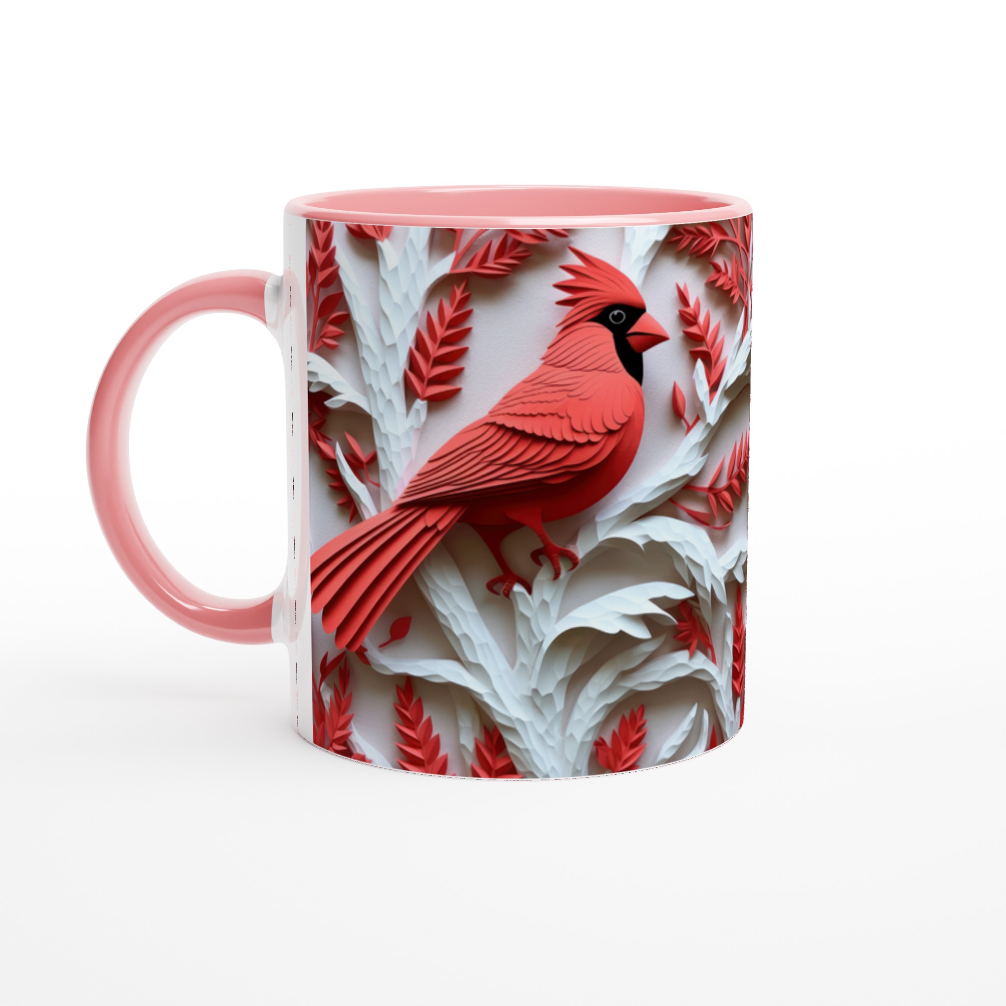 Vit 11oz keramisk mugg med elegant röd kardinal – finn din färg och glans 6 002e4c16-7475-4a33-bc60-46cec2edb9f0