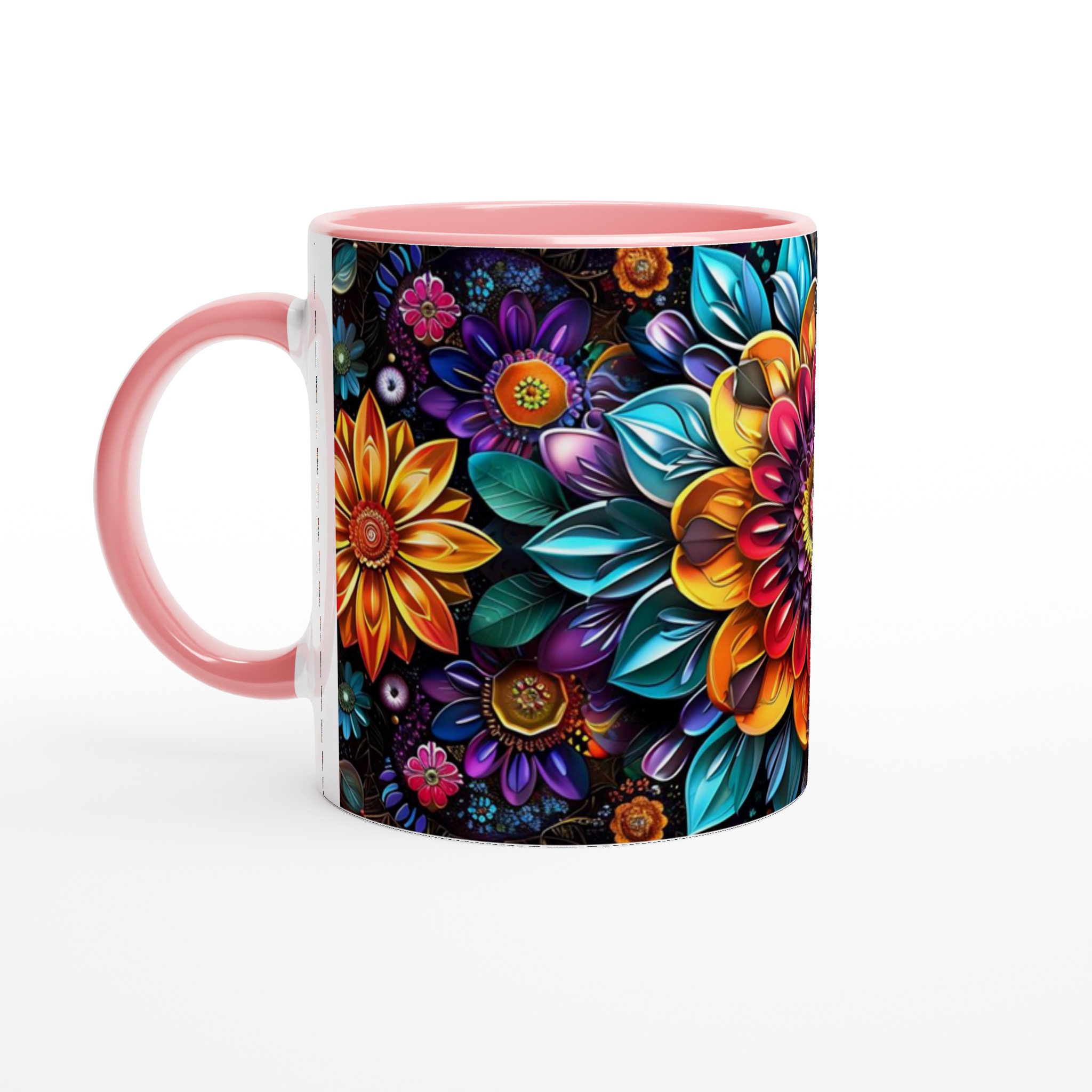 Mångfärgad Floral 11oz Keramisk Mugg – Konstfullt Tryck, Välj Bland Flera Färger 6 002fa0dd-d3a0-4e27-b35e-b68aeb309ba1