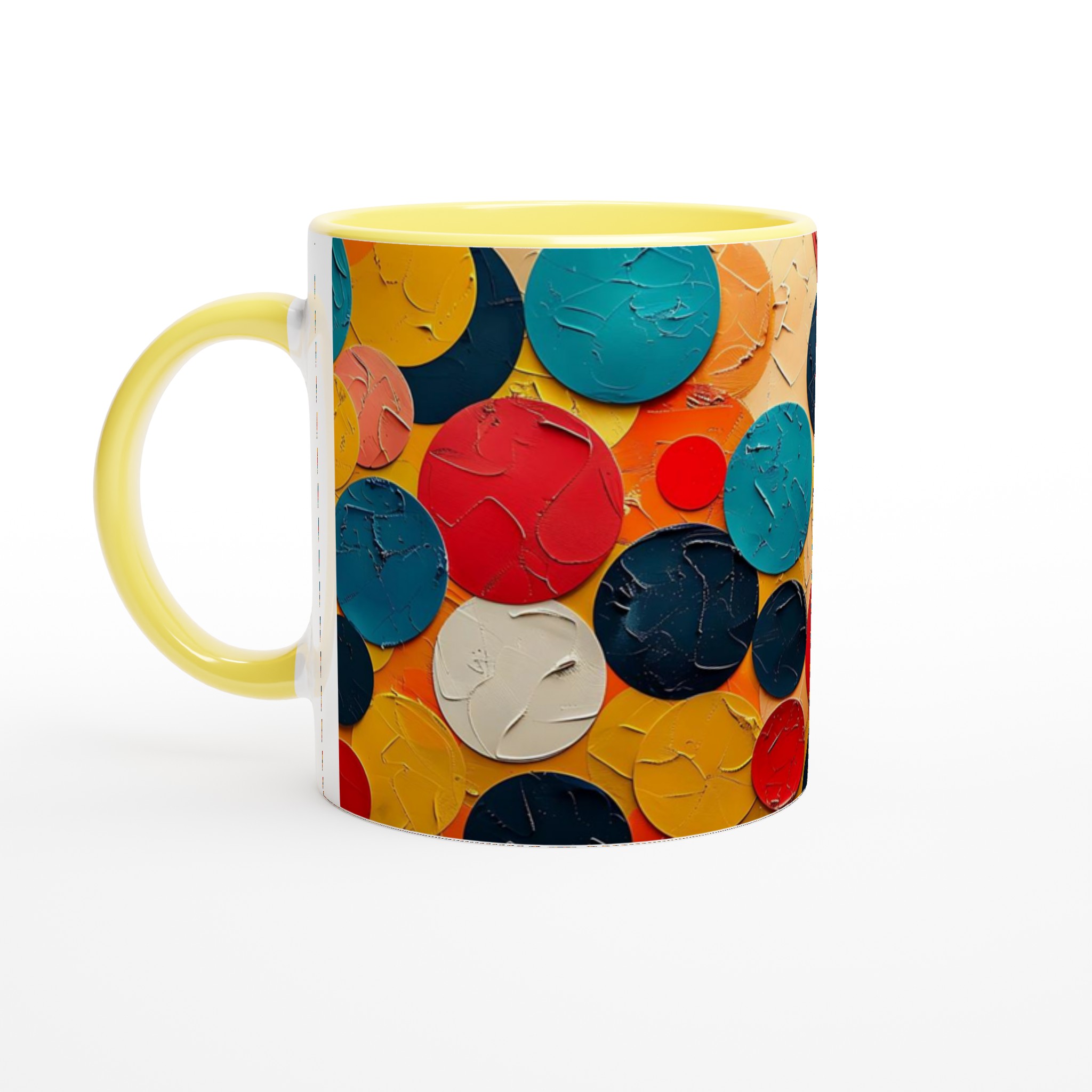 Abstrakt Pop Art Keramikmugg - 11oz, Levande Cirklar 3 0053a8ec-501a-4a81-877f-3dfc29671845