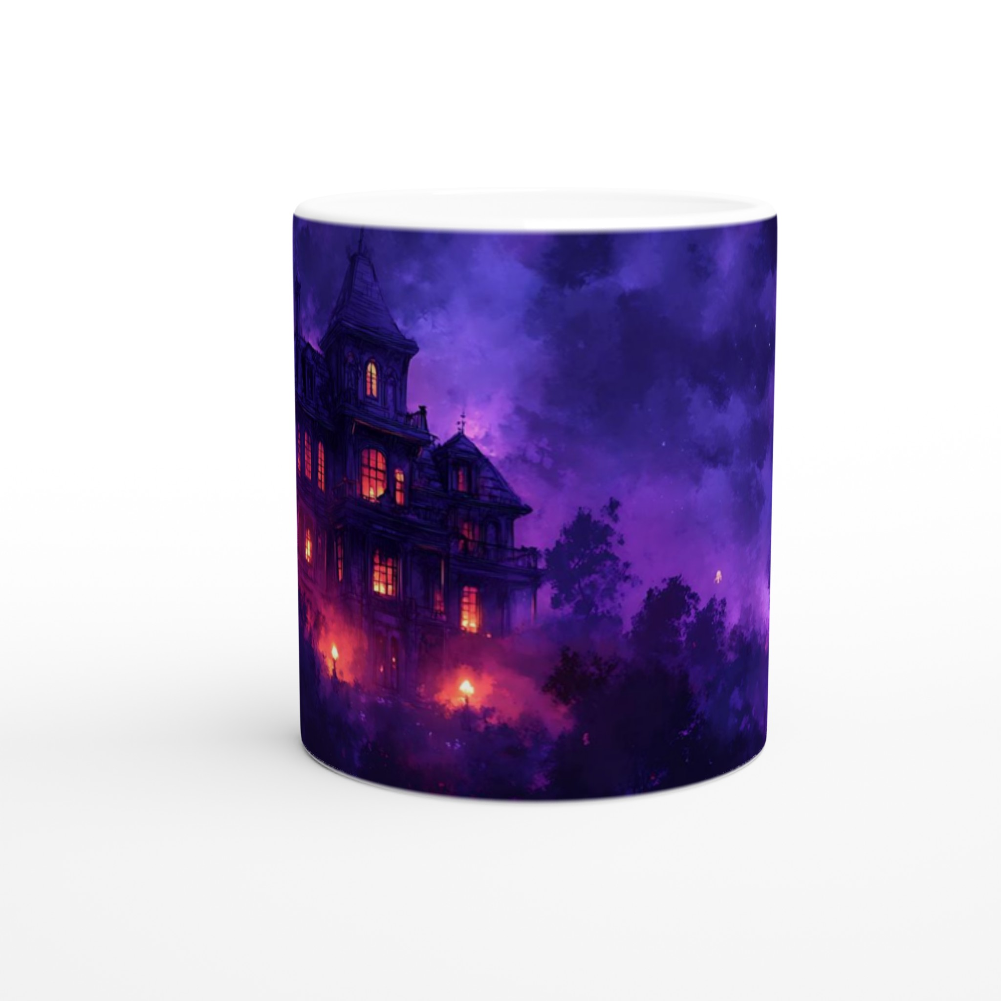 Vit 11oz keramisk mugg med mystisk gothisk slottsillustration – välj bland sju färgsprakande keramiknyanser 8 0061da4a-82d9-42b9-a59c-cc554af41d53