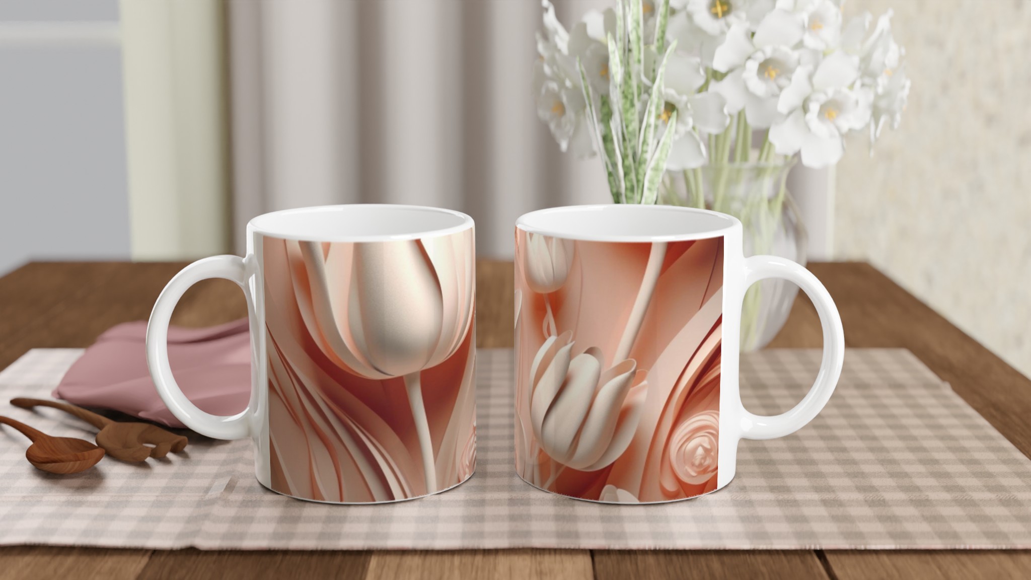 Elegant 11oz Keramisk Mugg med Sofistikerat Tulpanmotiv i Valfri Färg 10 006eb568-61a2-49f8-8b60-152ba85b2cf5