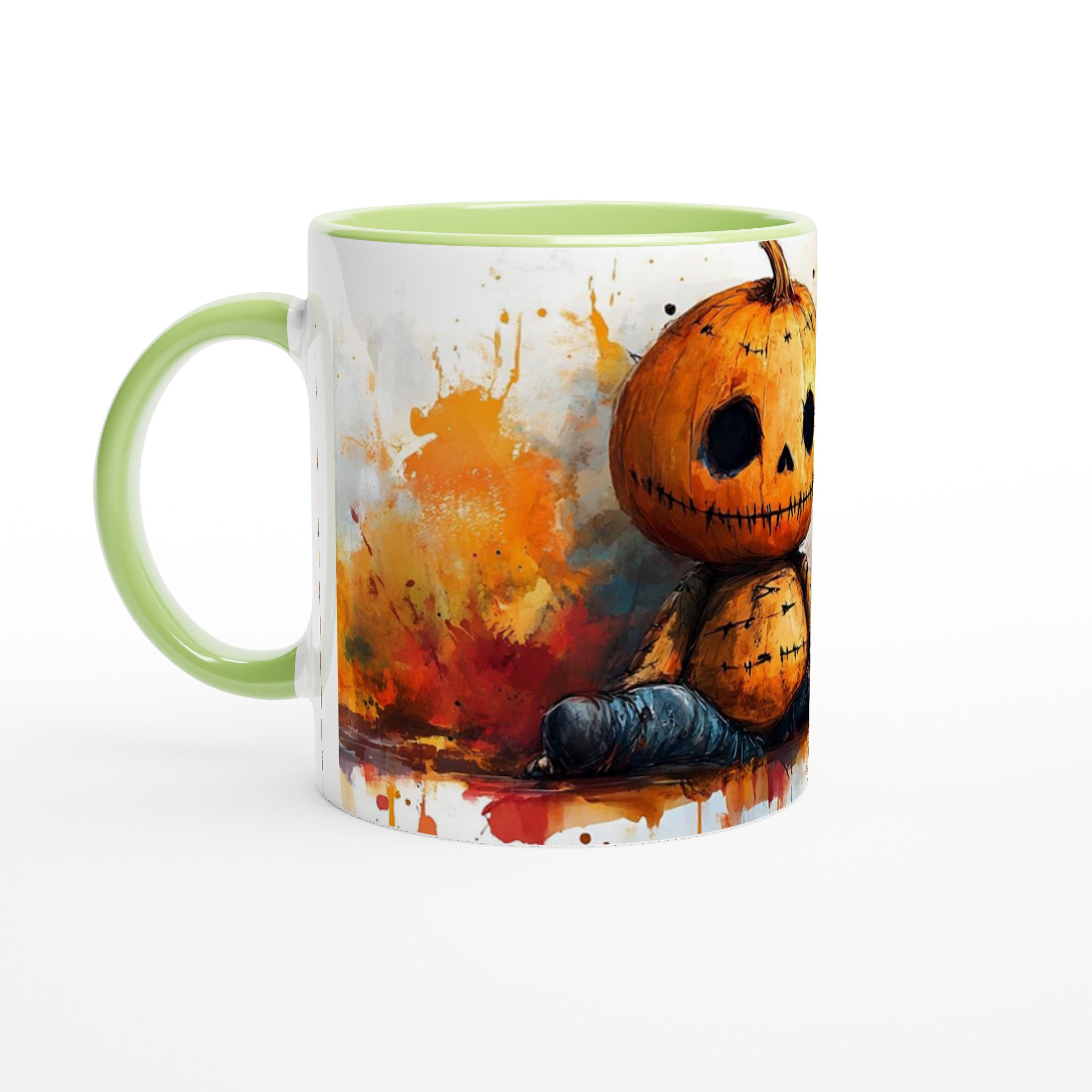 Unik Halloween Pumpa Mugg - Konstnärlig Akvarell Stil 11oz Keramikmugg i Valfri Färg 7 0076d91f-bc67-4d7e-ada5-4304ddf1cba3
