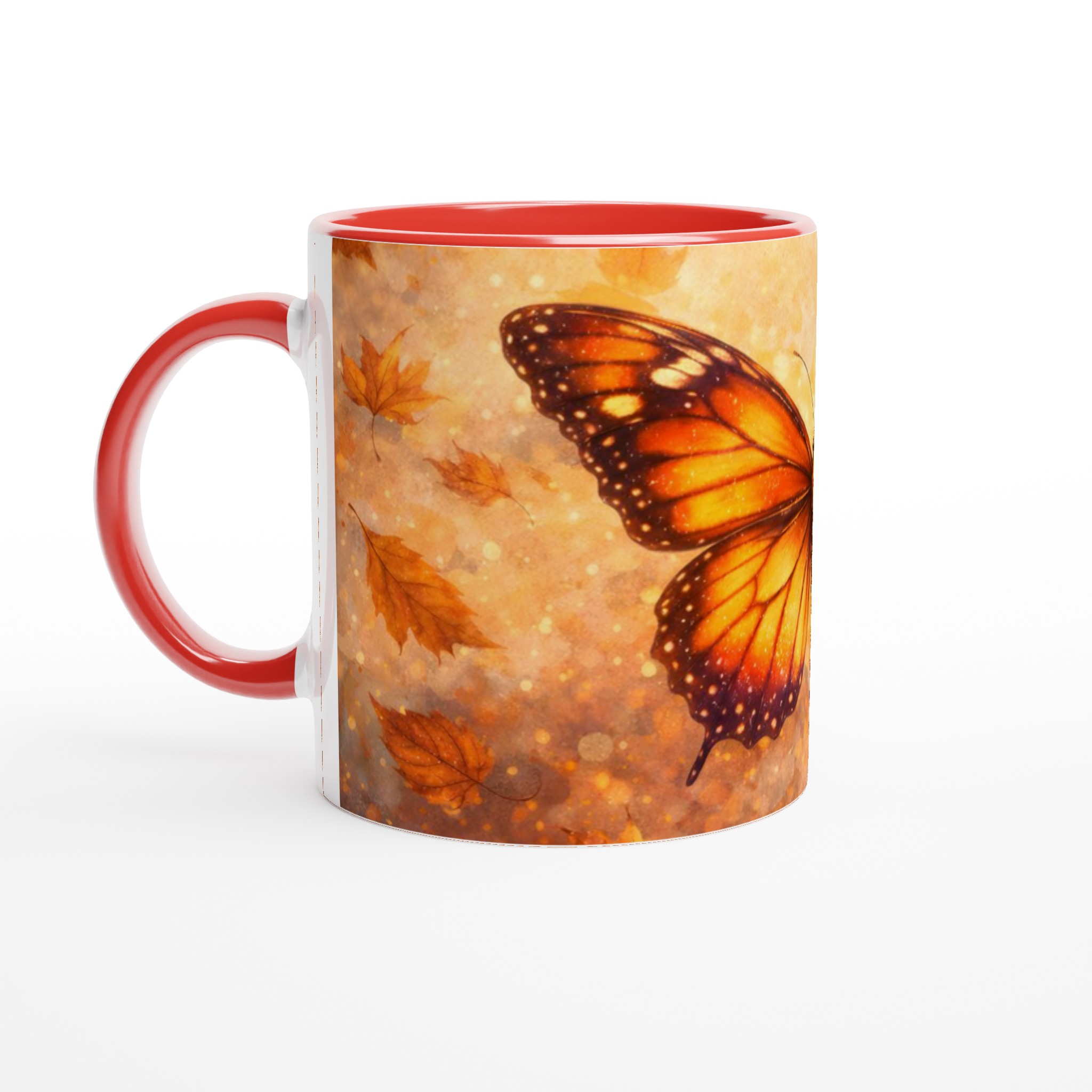 Vit 11oz Keramisk Mugg med Glödande Fjärilsdesign i Fem Vackra Färger 5 0095ad64-3277-408f-885a-4d646246bc33