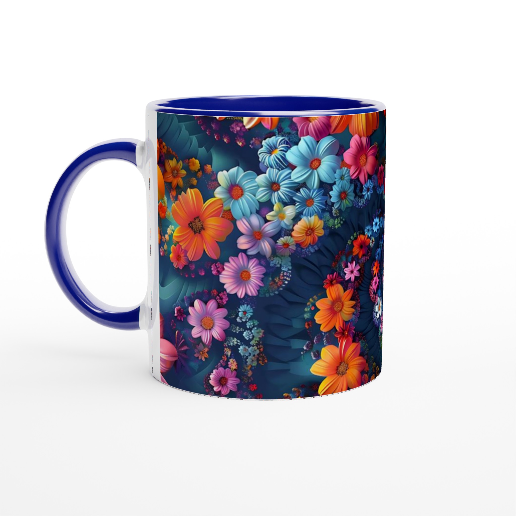 Färgexplosion: 11oz Keramisk Mugg med Livfullt Blomstertryck – Välj bland 7 Strålande Färger! 2 009d63b6-c4e7-4f7c-8dae-b4eaf3cd70a4