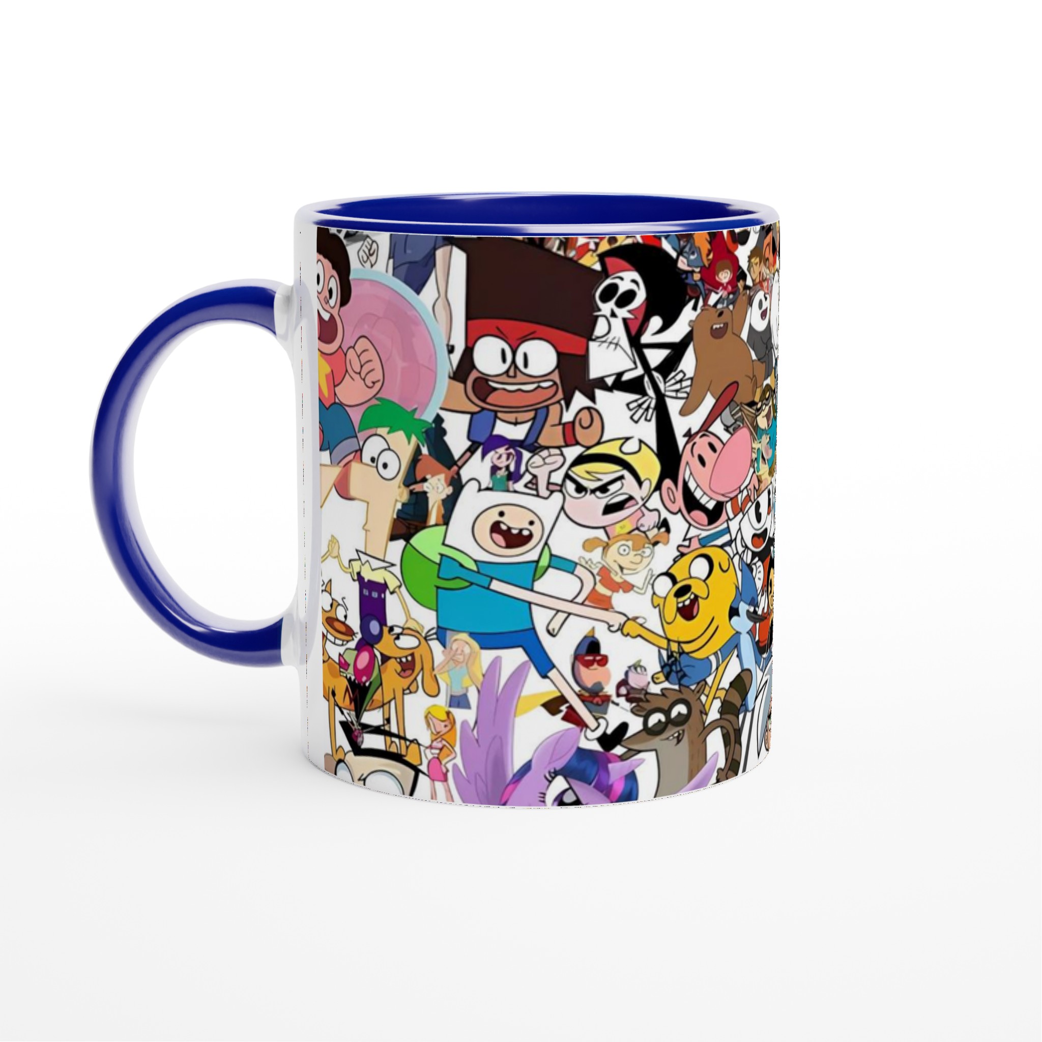 Vit 11oz keramisk mugg med färgstark cartoon-collage – välj din favoritfärg för unik stil 2 00a8fd5f-1dde-462d-92d5-41079cd24d69