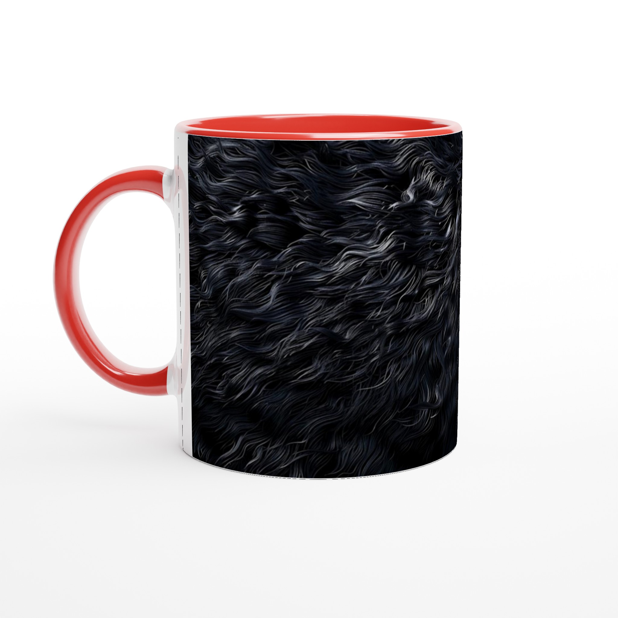 Vit 11oz Keramisk Mugg med Elegant Svart Struktur i Din Favoritfärg 5 011b8691-00ed-458a-b189-a16091c1b988