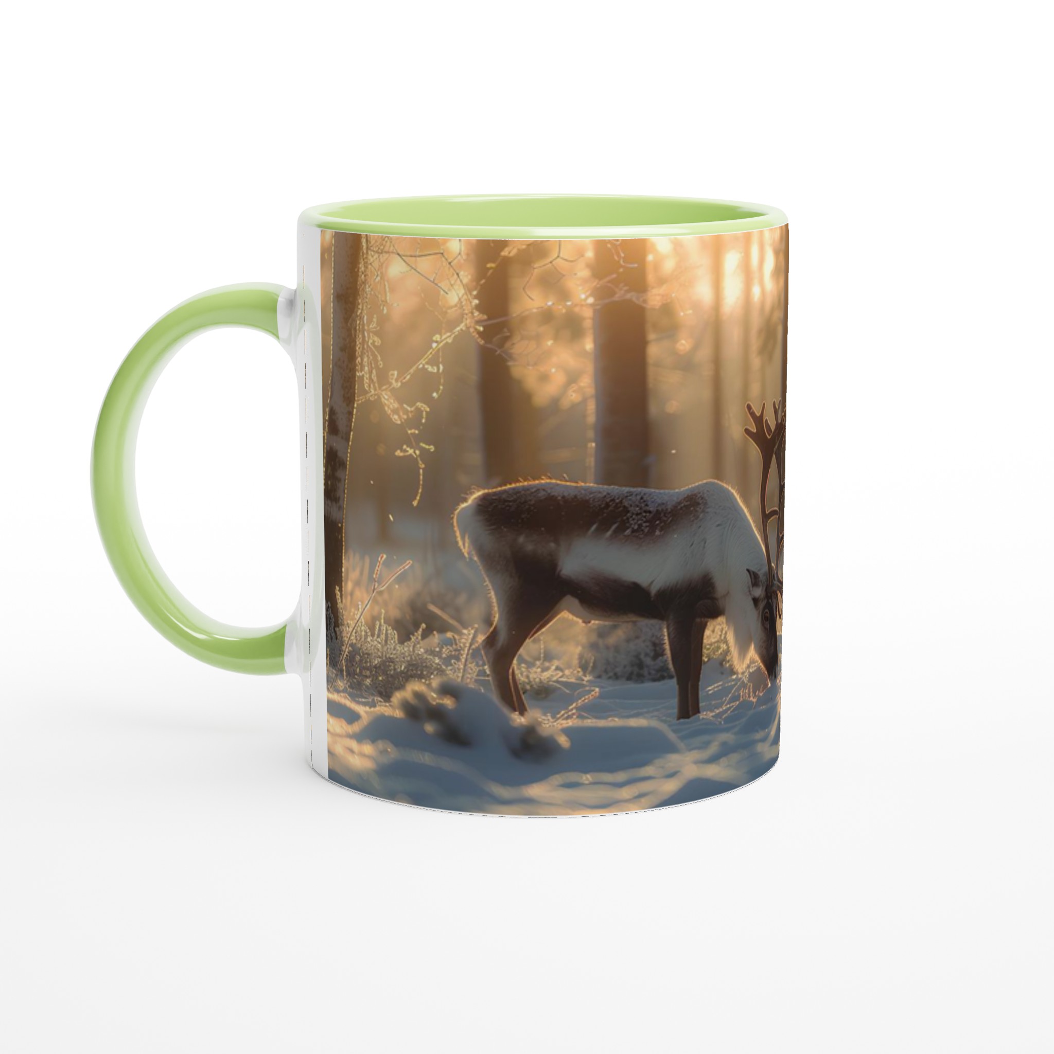 Nordisk Vintersaga Mugg – Magiskt Motiv med Ren i Solnedgång, 11oz Keramikmugg i Valfri Färg 7 01546b20-5eea-4816-95df-9efc52e032fa
