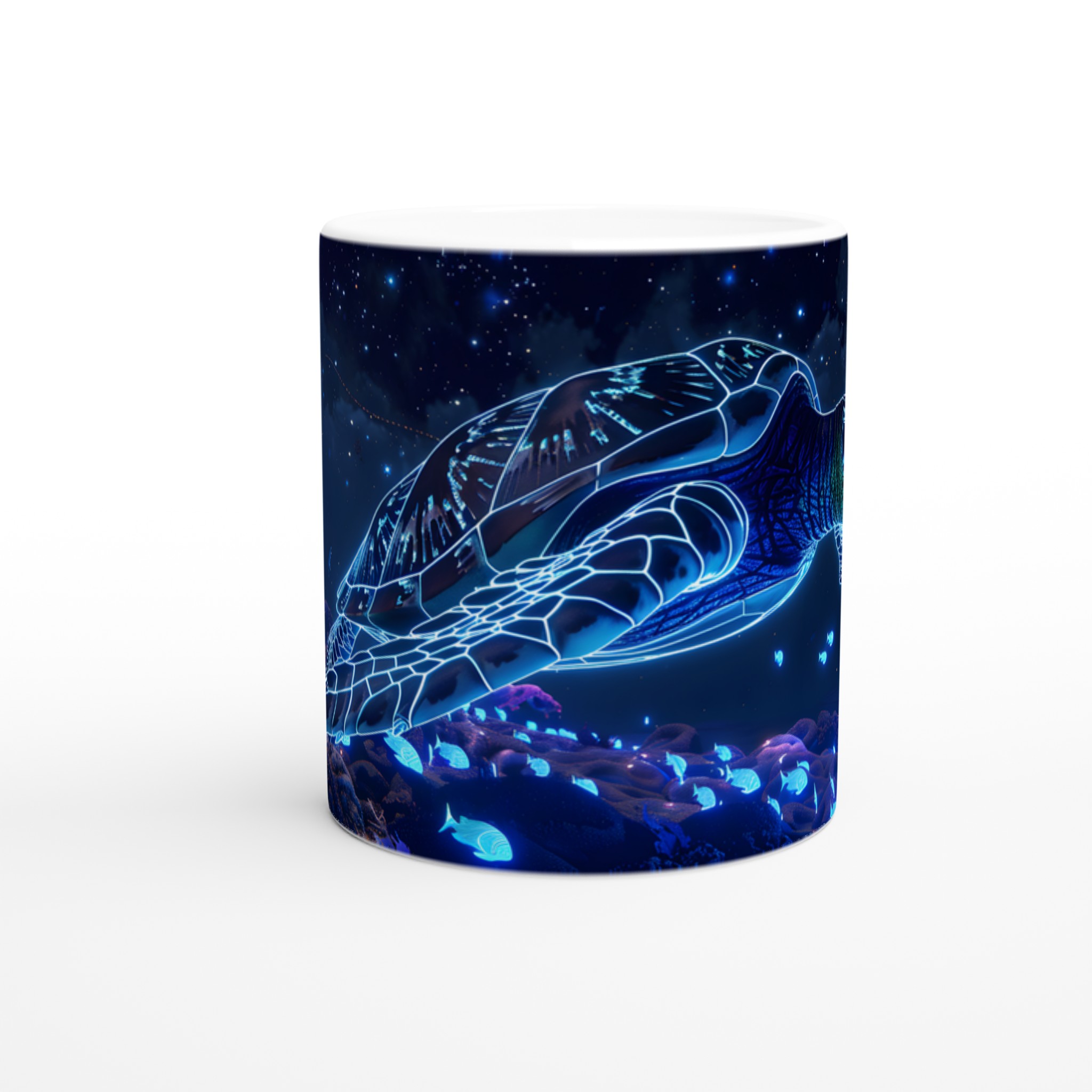 Glödande Neon Havssköldpadda 11oz Keramisk Mugg – Drömsk Akvatisk Design 8 017b3fae-5c4e-404f-ac7c-f6eab2e3f82c