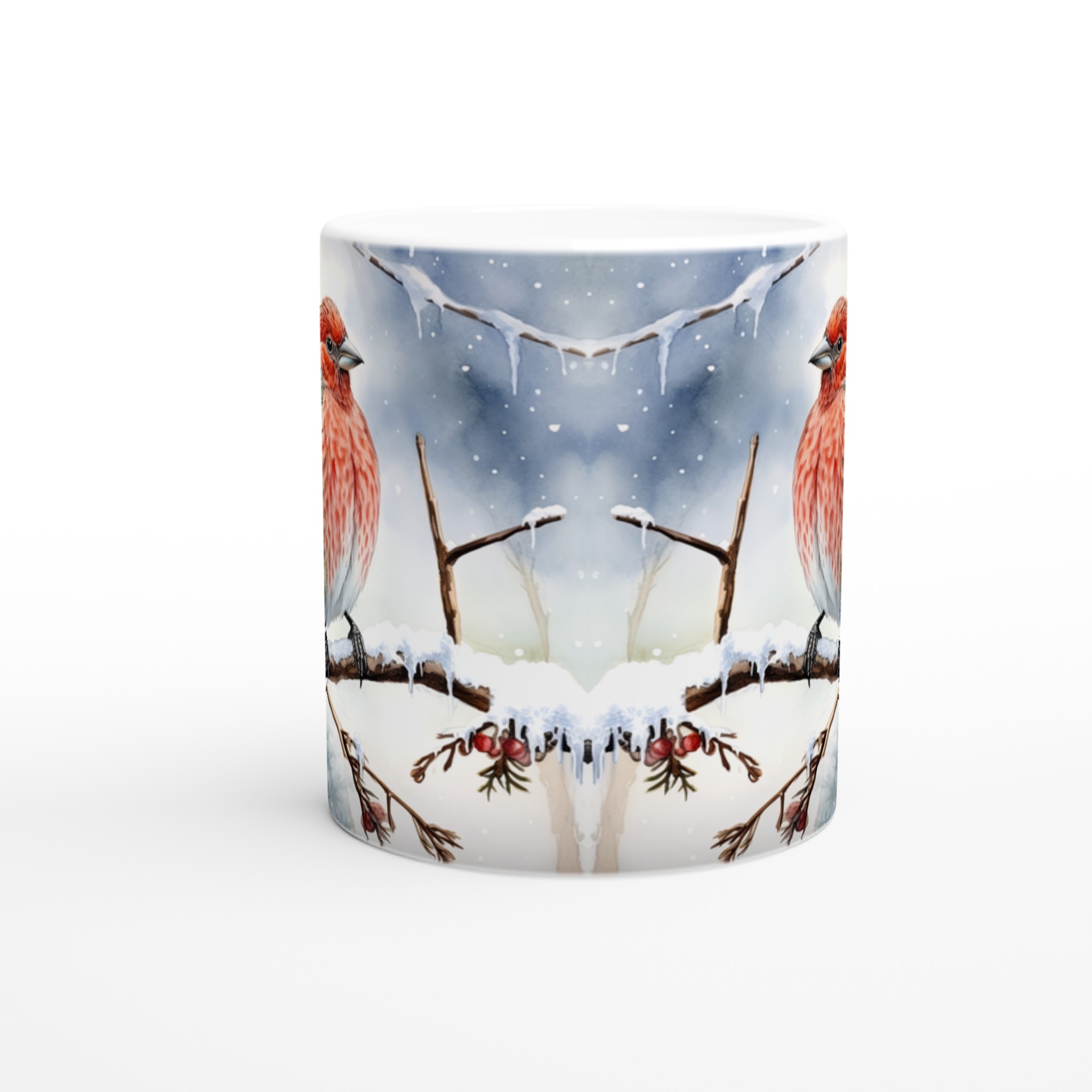 Vit 11oz keramisk mugg med vinterfågelmotiv – välj bland sju vackra keramfärger 8 01848186-bcb4-43d0-9956-006f8c419a66
