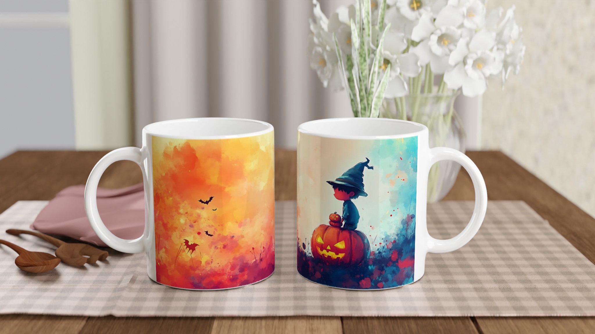 Magisk Halloween Mugg – Lekfull Design i Akvarell | 11oz Keramisk Kaffemugg 10 01c4ee1e-8466-4bb9-aa4b-485c6272a72c