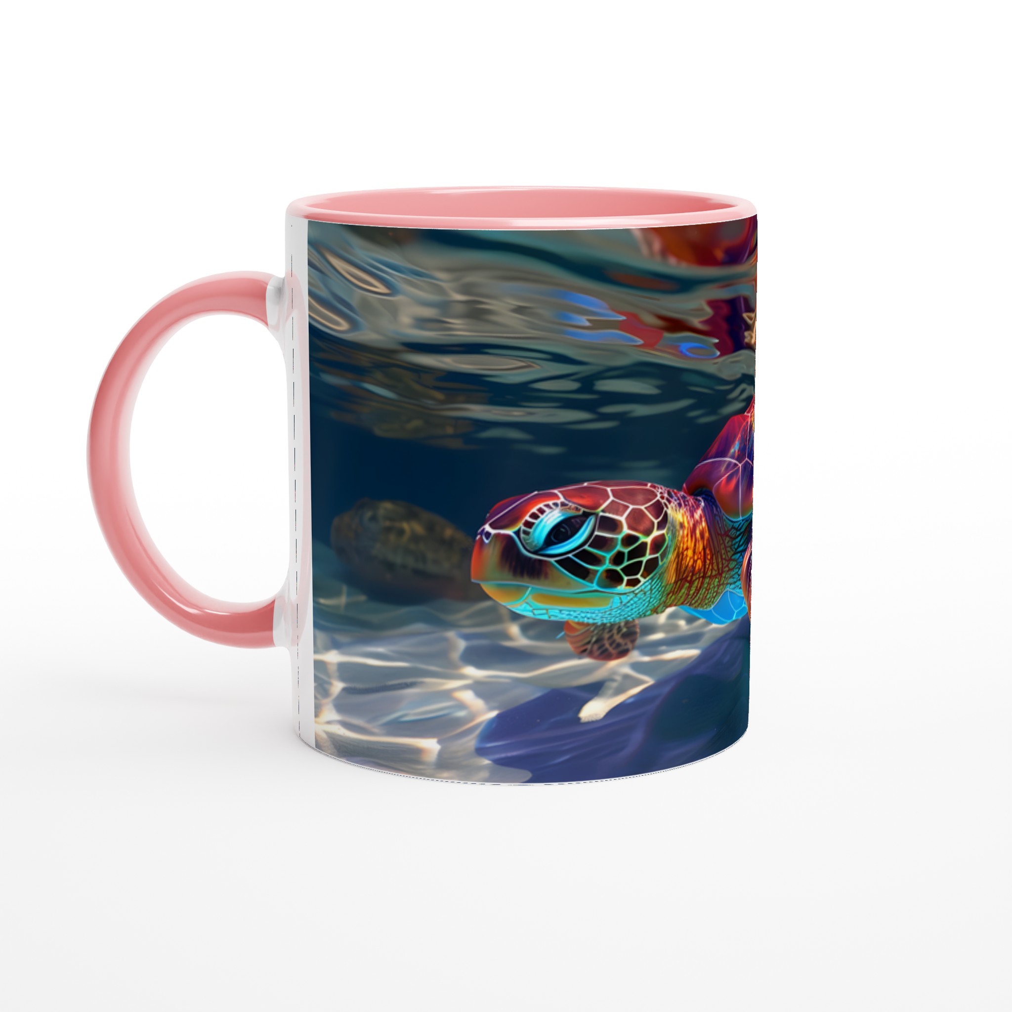 Neon Havssköldpadda 11oz Keramisk Mugg – Ett Konstverk i Färg till Din Kaffestund 6 01db336d-99d6-4557-80b2-3d97a396c584