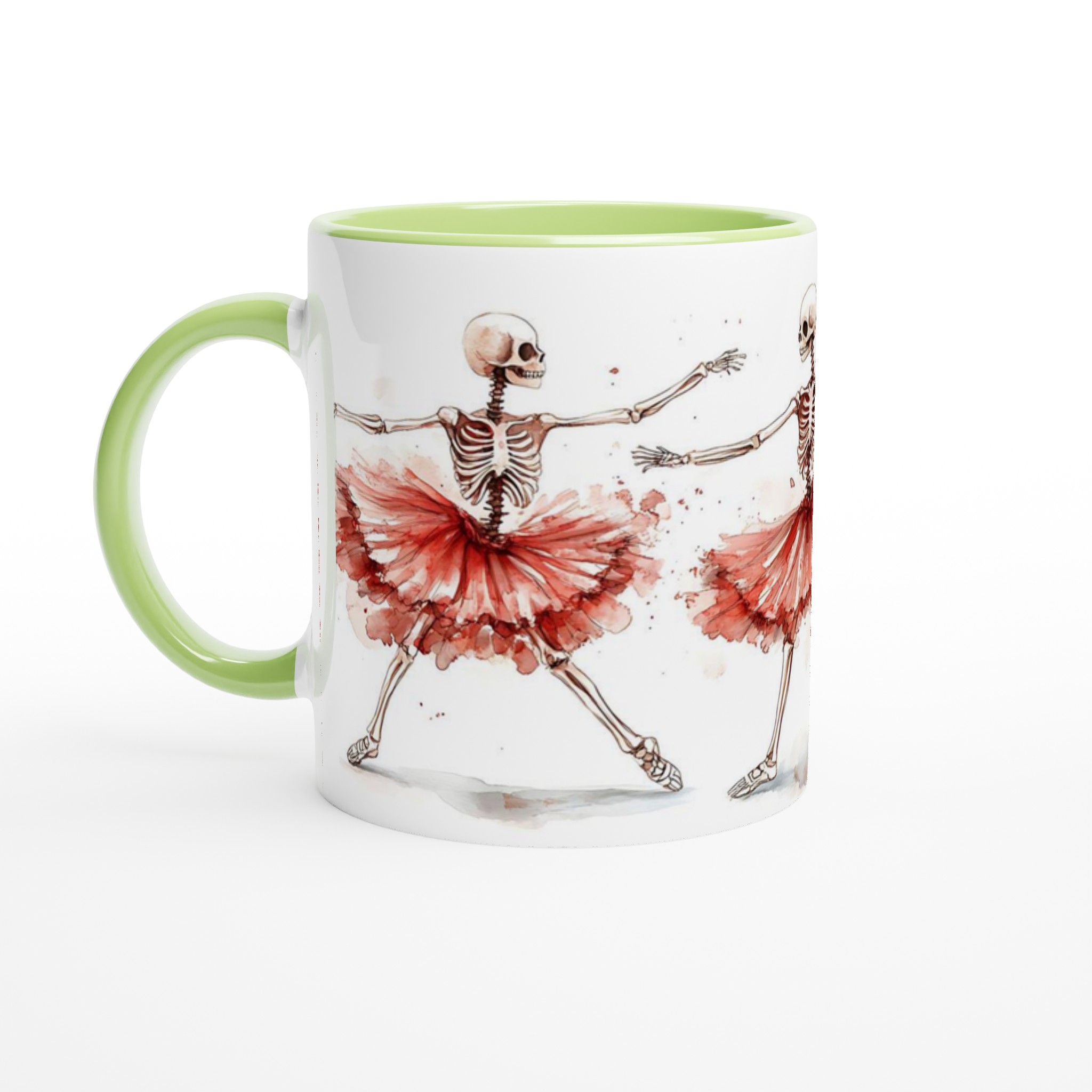 Dansande Ballerina Skelett Mugg - Vattentät Akvarell Stil - Välj din färg 7 020b8529-6b83-4464-8319-8c254f495b22