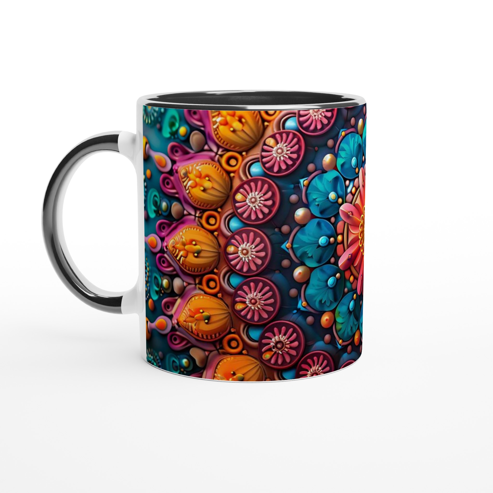 Mångfärgad Mandala Keramikmugg - 11oz, Levande Design i Valfri Färg! 4 0221f617-5903-4beb-9e65-14c4270b43e5