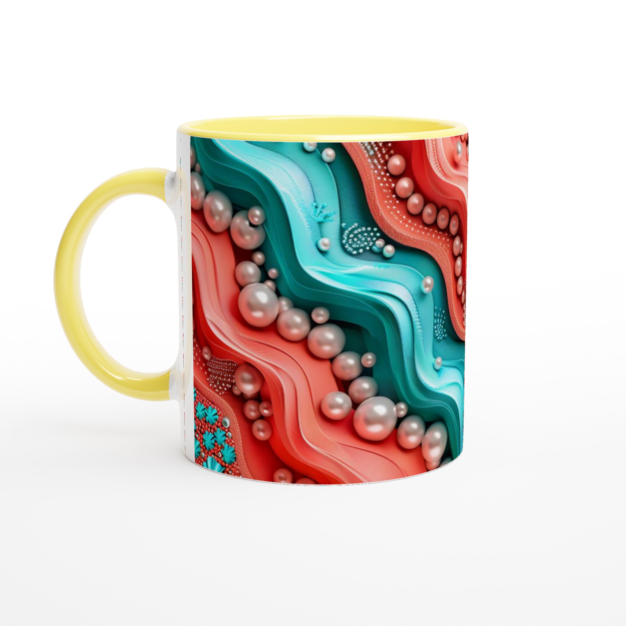 Vit 11oz Keramisk Mugg med Abstrakt Vågmönster i Livfulla Färger – Välj Bland Sju Eleganta Färgalternativ 3 02336961-7d2a-434c-8794-8705960ad67f