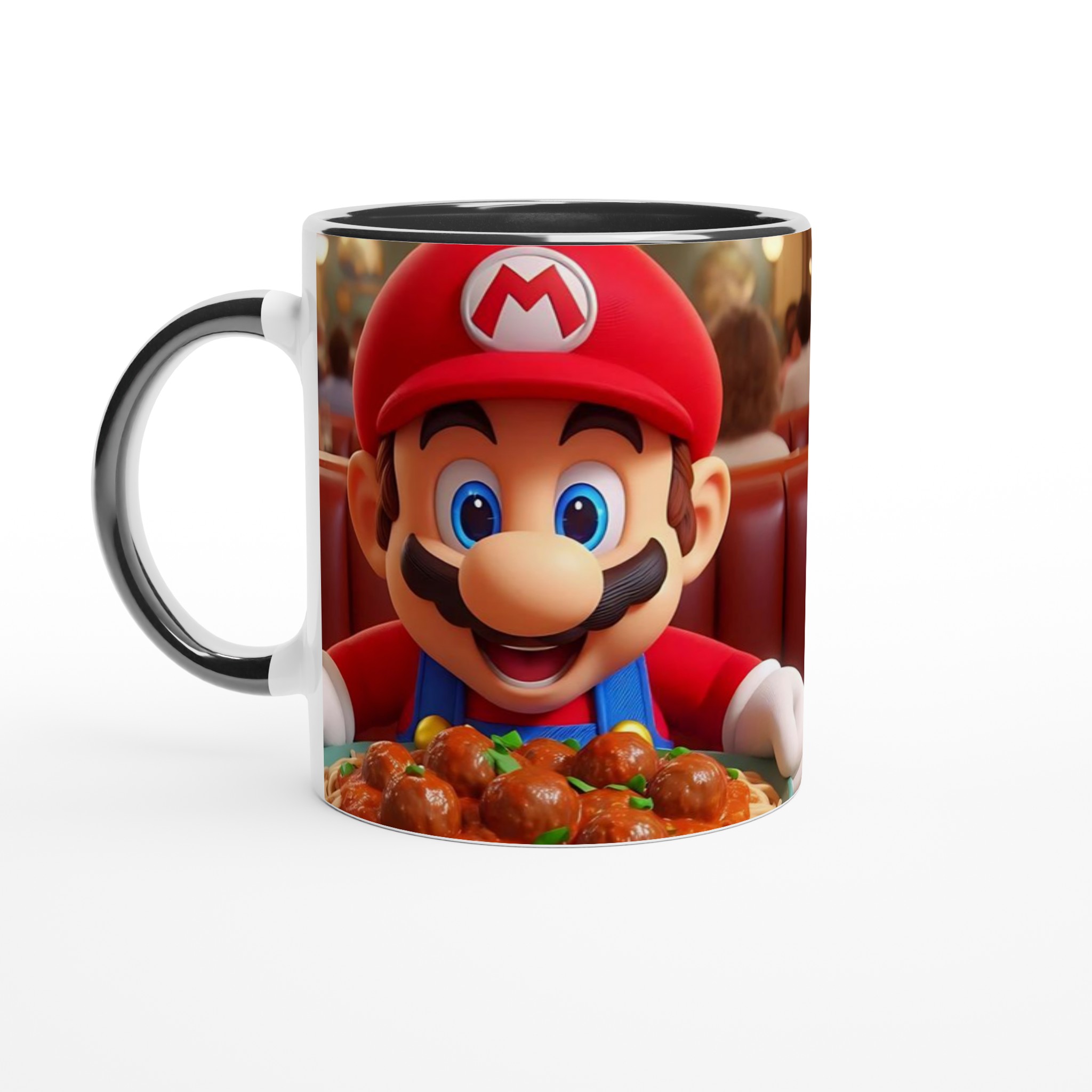 Vit 11oz keramisk mugg med lekfullt Mario-tema – välj bland sju livfulla keramiska färger 4 02494ddf-8936-4563-8f92-b5d9eb1152e1
