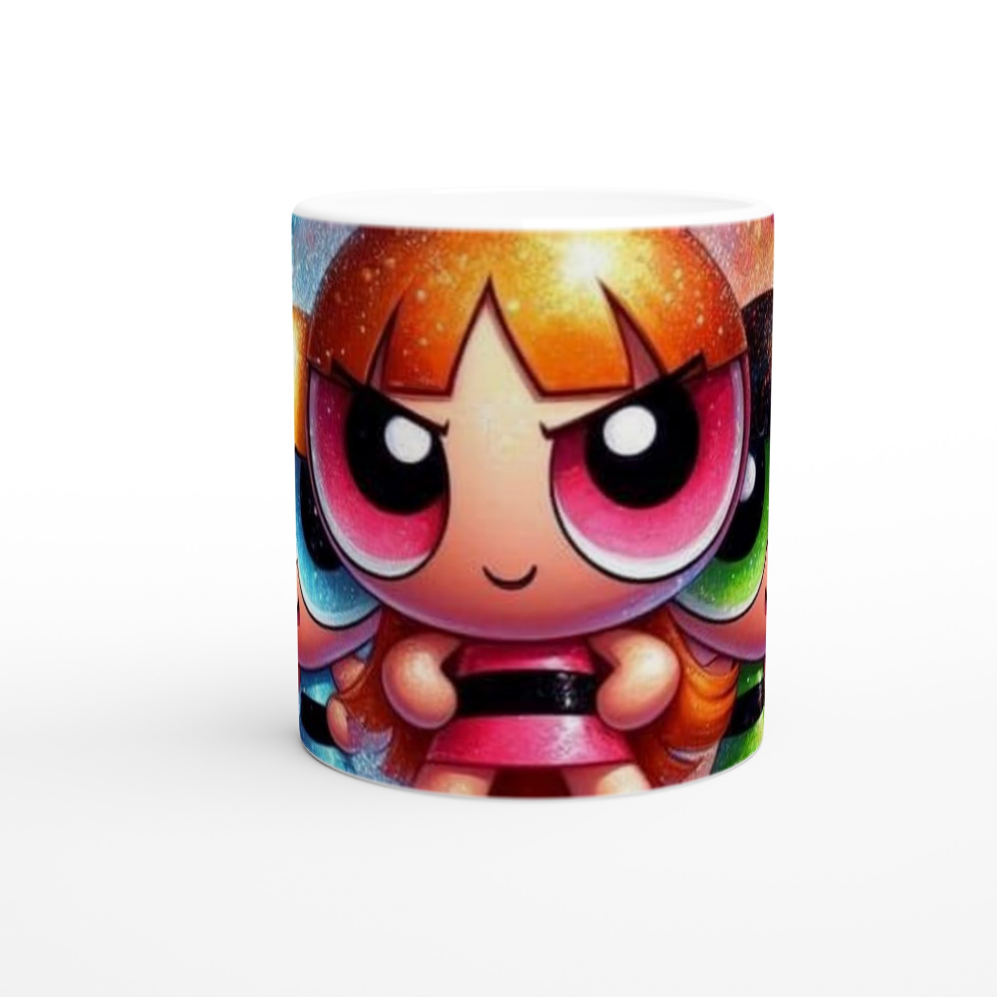 Vit 11oz keramisk mugg med kraftfullt Powerpuff Girls-tryck i livfulla färger 8 02593e4b-20c0-49fc-8360-72be2435b271