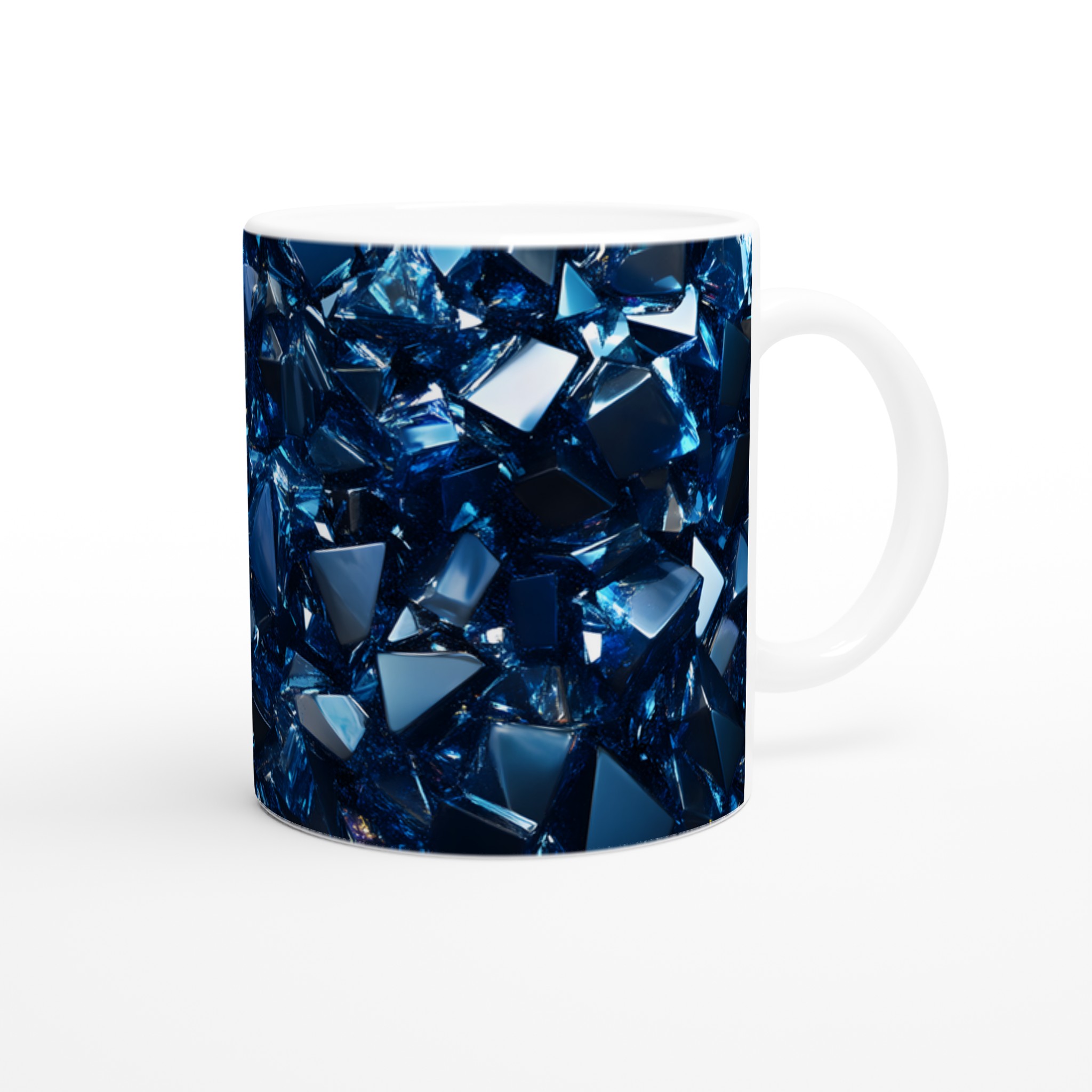 Glänsande Blå Diamantmönstrad 11oz Keramisk Mugg – En Juvel för Ditt Kaffe 9 0294ab91-19b1-4660-b9f1-d68ff62ca4c6