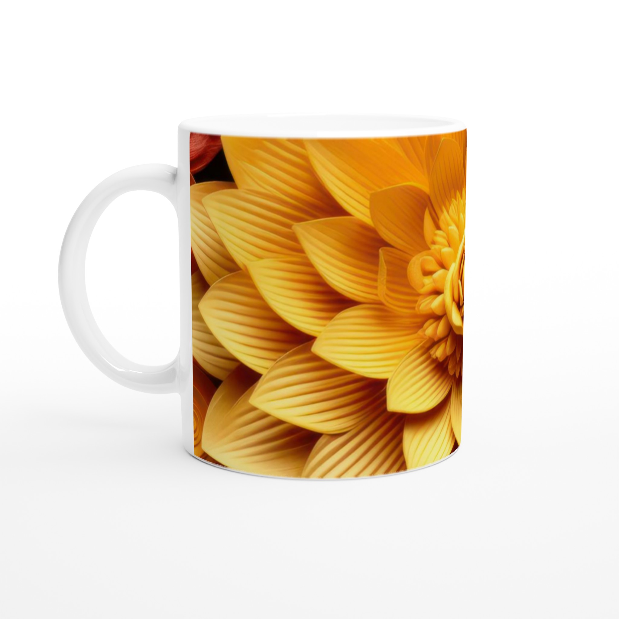 Elegant Vit 11oz Keramisk Mugg med Livfullt Blomstertryck – Välj Din Färg 1 029daed1-9659-4102-b260-3c00b2e2bedd