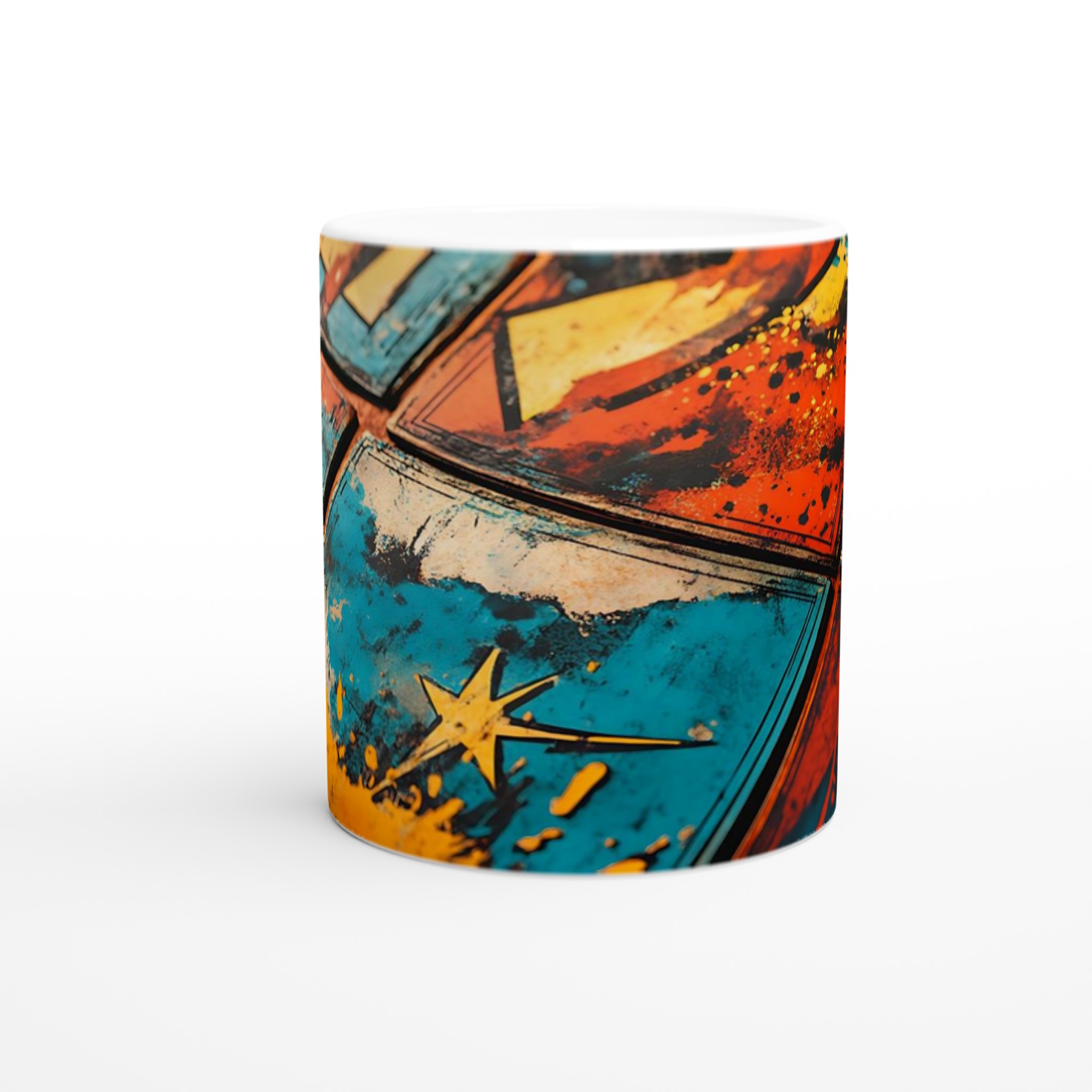 Abstrakt Pop Art Keramisk Mugg - Din Favoritdryck i Livfull Grunge-Stil, 11oz 8 02b2fd6d-881a-461d-8ce1-97c3d81a56ef