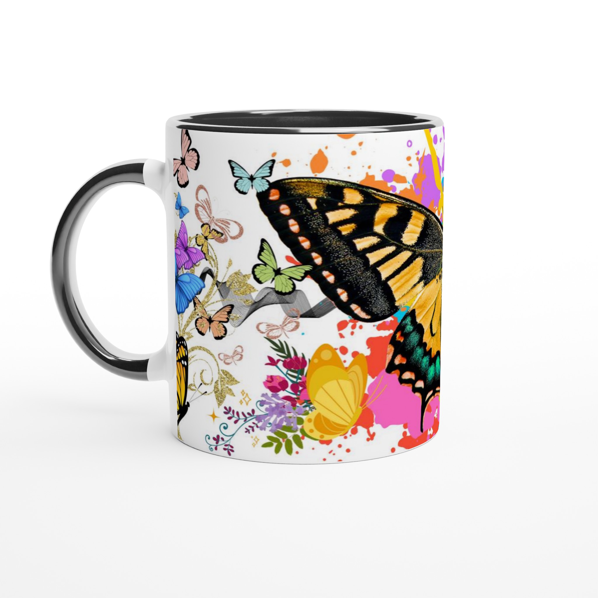 Vit 11oz Keramisk Mugg med Färgsprakande Fjärilsmotiv – Välj Bland Sju Livfulla Färger 4 030bca59-7f0f-451c-97c2-6969bad73a53