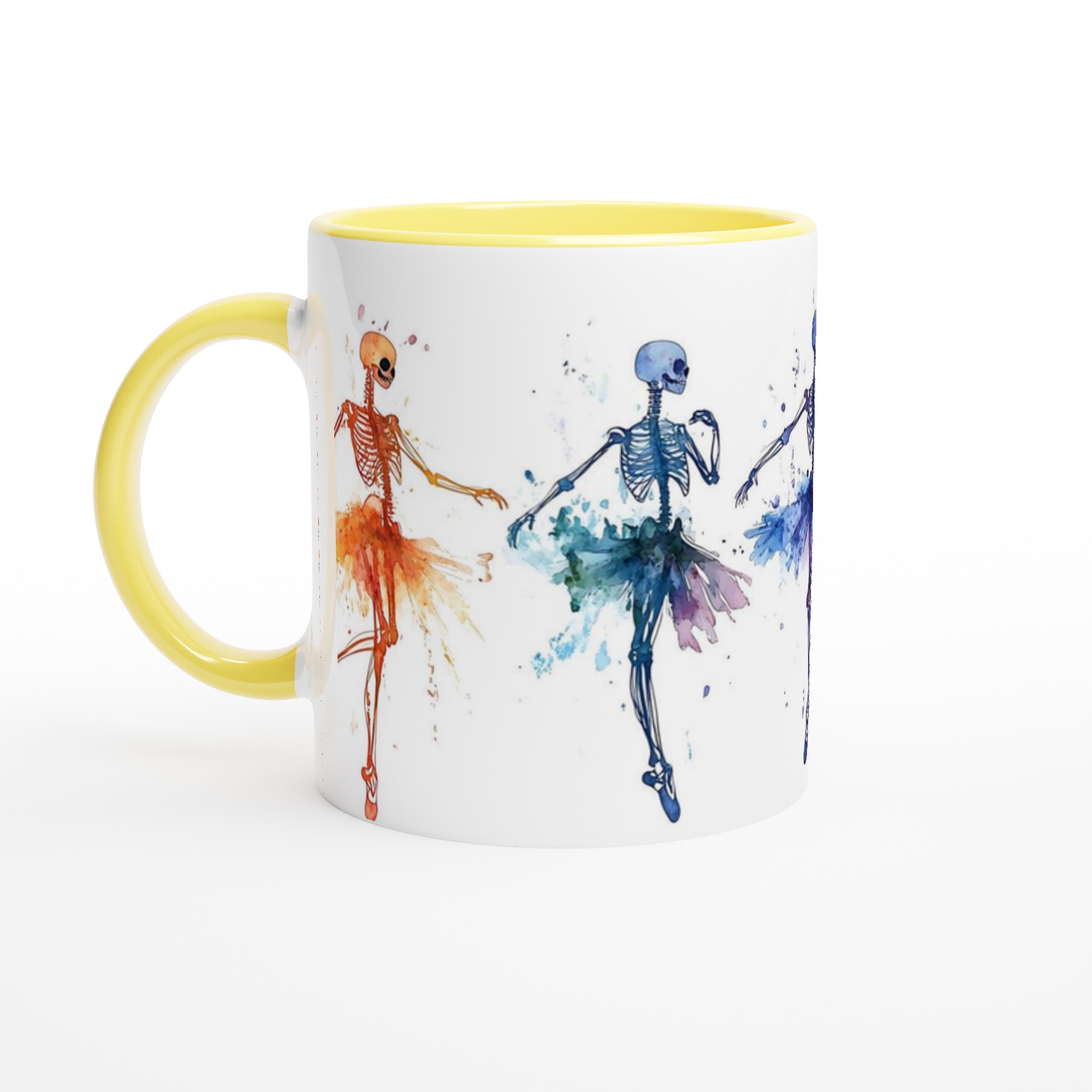 Dansande Akvarell Skelett Mugg – Färgstark Keramisk Kaffemugg i ditt val av sju nyanser! 3 034181ba-5697-4bb8-bc74-480f44001b50