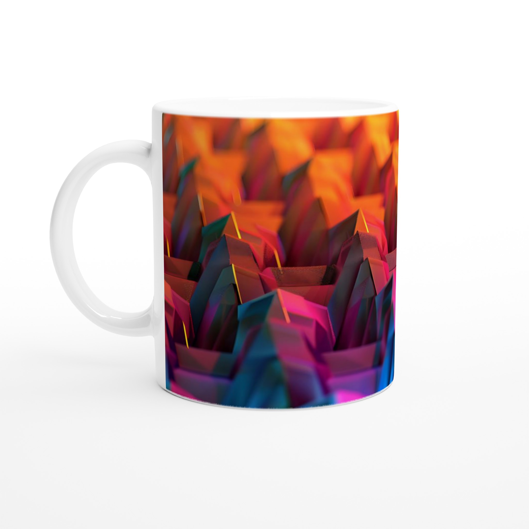 Abstrakt Neonberg Keramisk Mugg – 11 oz Kaffekopp i ditt Val av Sju Livfulla Färger 1 037a2054-7d21-40c1-a31a-06621c6e7e04