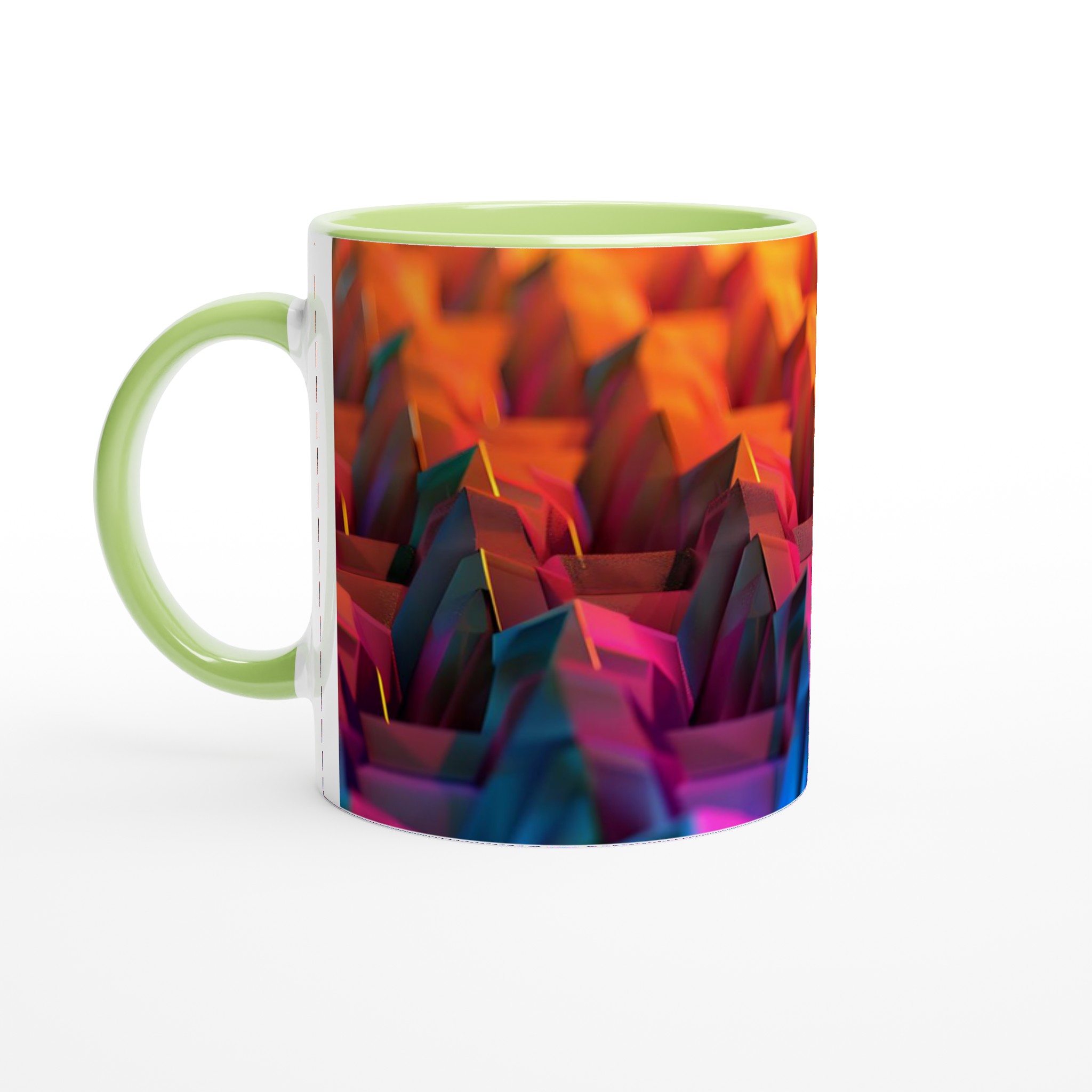 Abstrakt Neonberg Keramisk Mugg – 11 oz Kaffekopp i ditt Val av Sju Livfulla Färger 7 0386525a-8212-483e-b790-3444ee019c9e