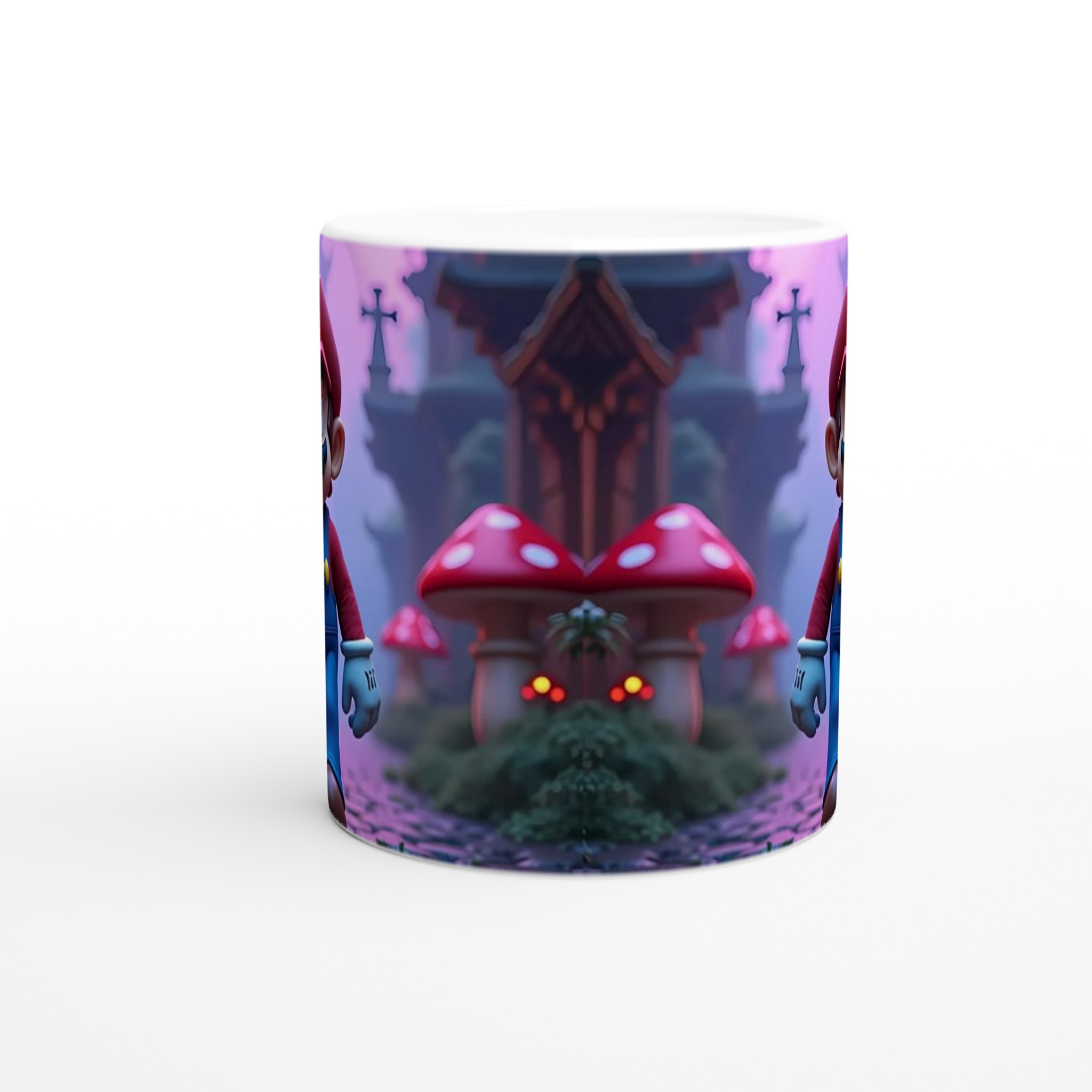 Vit 11oz keramisk mugg med fantasifullt spelmotiv – välj bland sju färgstarka keramiska nyanser 8 039dcc9c-db10-4805-8fd1-d31ea835ef31