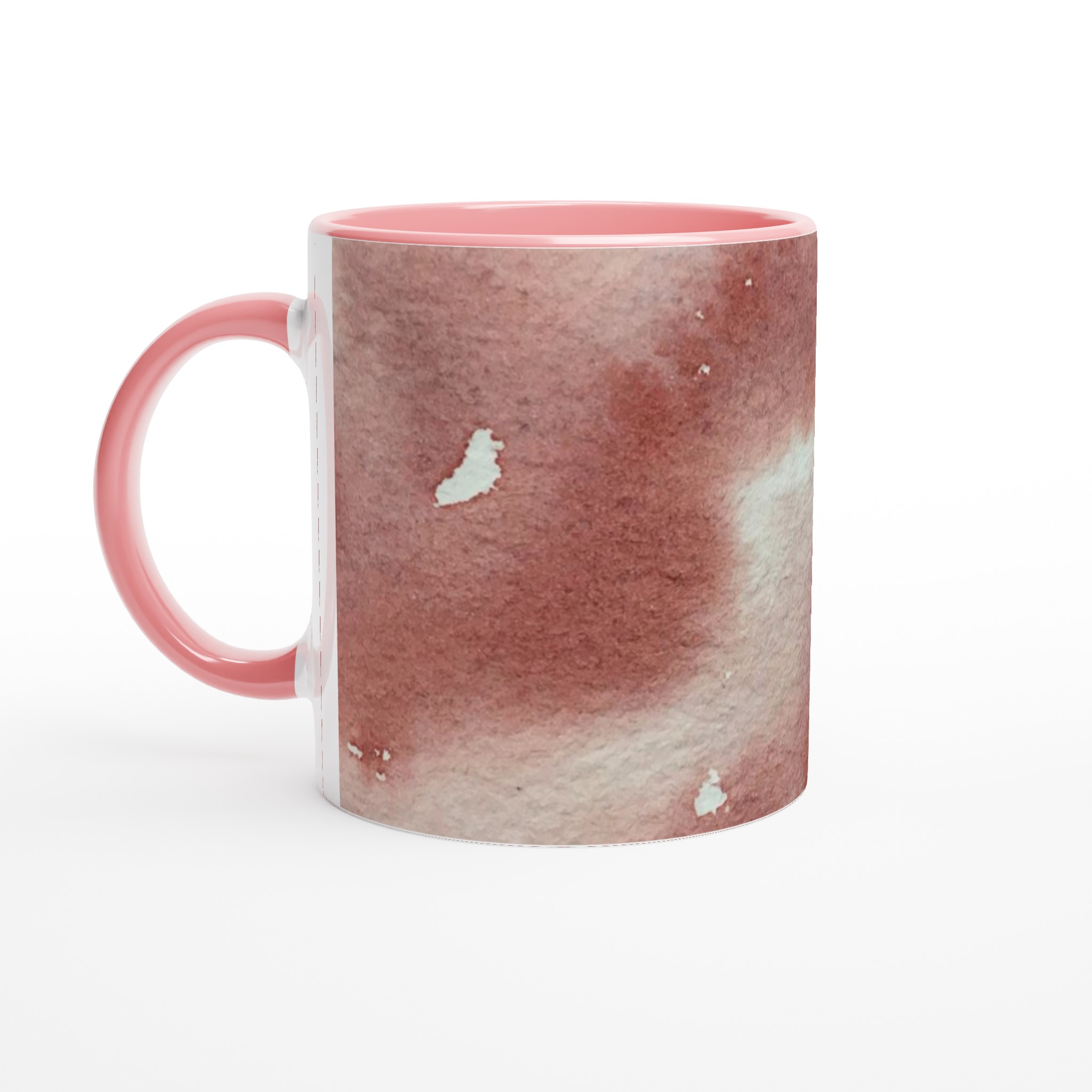 Vit 11oz keramisk mugg med konstnärlig akvarelldesign i mjuka jordtoner 6 03b6bcec-e2a8-4769-b2dd-dfaa63e69c75